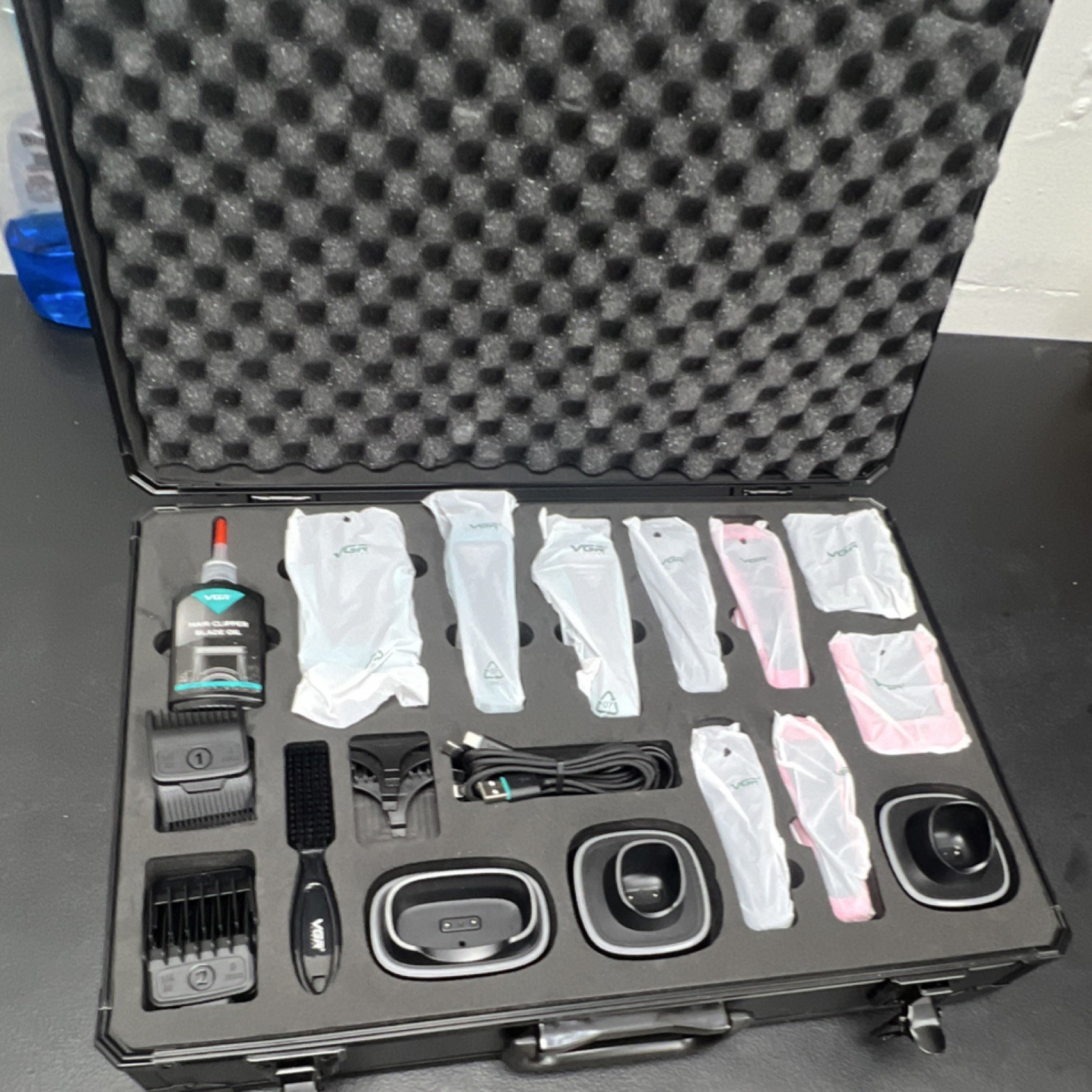 VGR V-035 S3 Barber Combo Vector Motor DLC Blades 3 Heads Electric