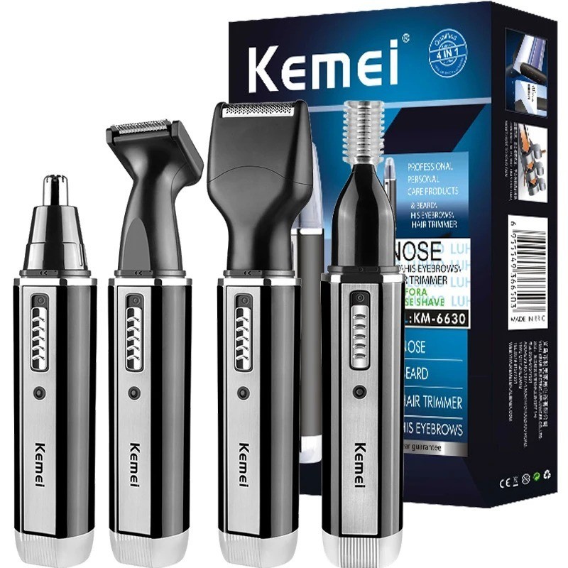 4-in-1 Rechargeable Trimmer for Men – Hair, Beard, Nose & Ear Grooming Kit