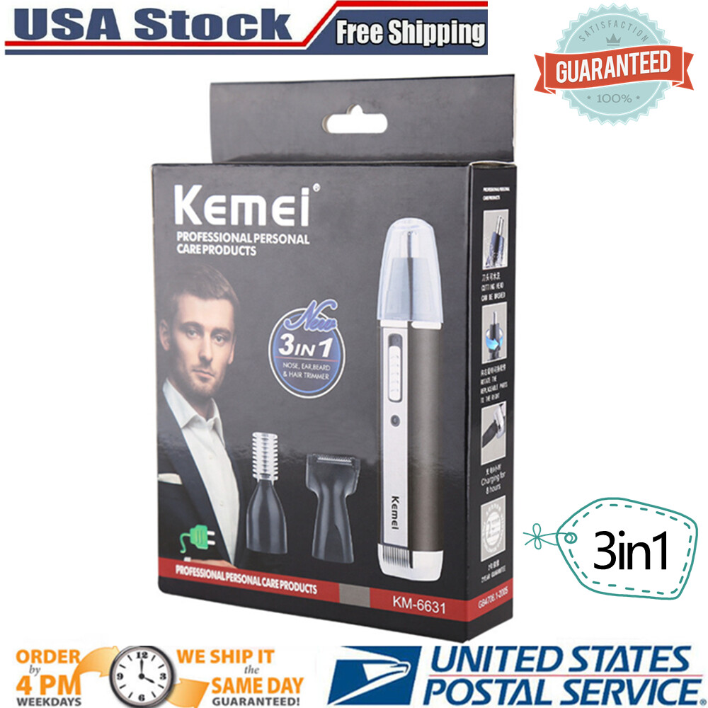 3 in 1 Rechargeable Nose Hair Trimmer Set Electric Removal Clipper Razor Shaver