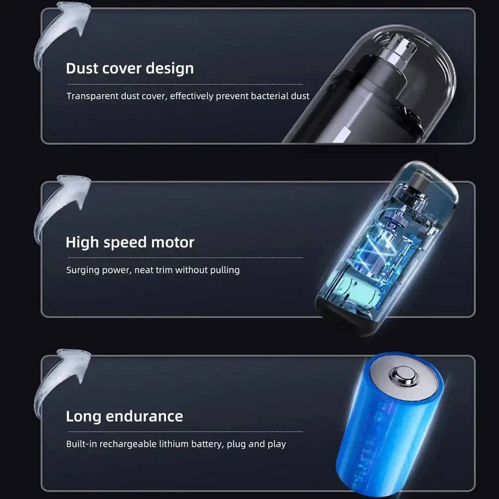 USB Rechargeable Nose Ear Hair Trimmer for Men Portable Clipper Original