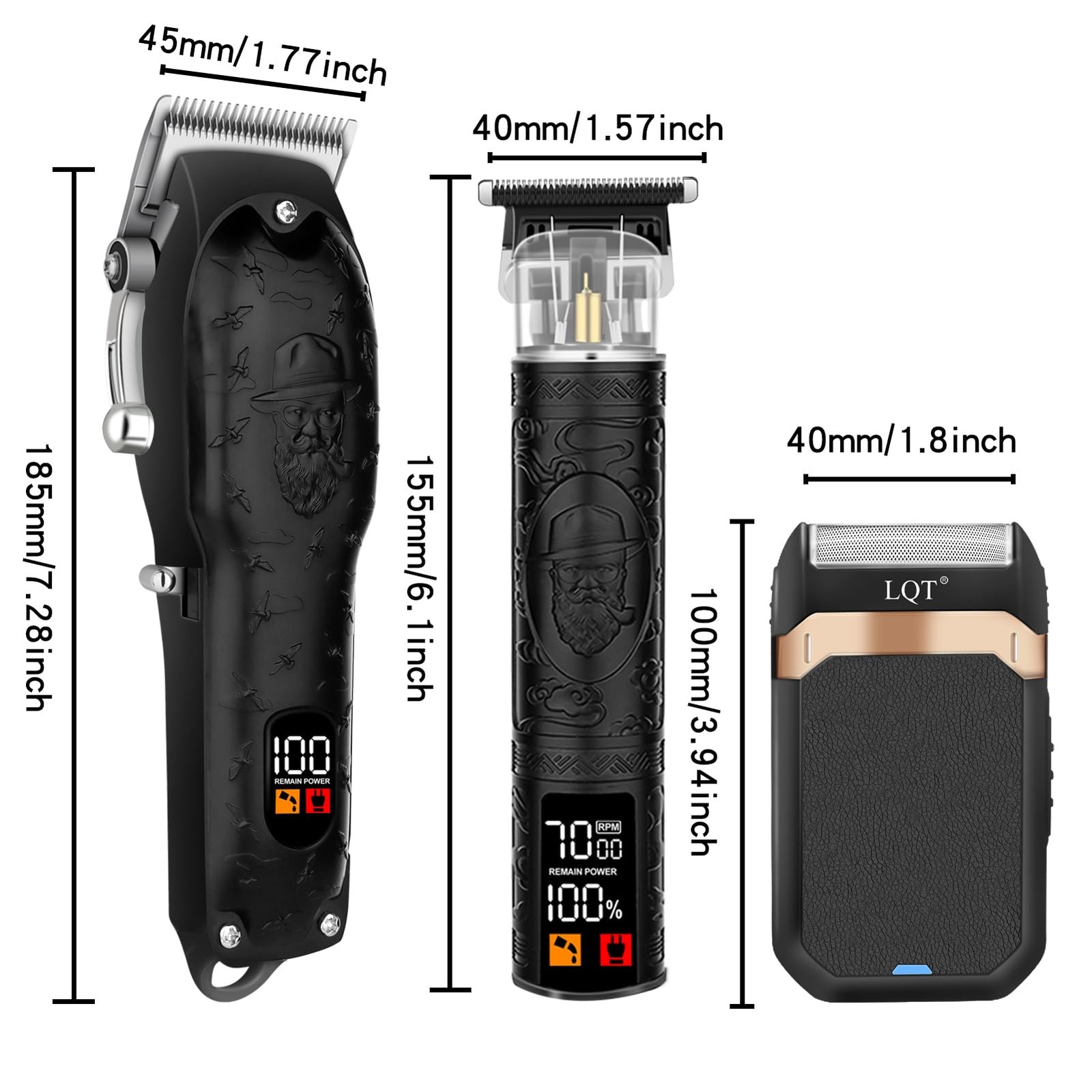 Professional Hair Clipper Set for Men Electric Shaver Razor Cordless Hair Cut…