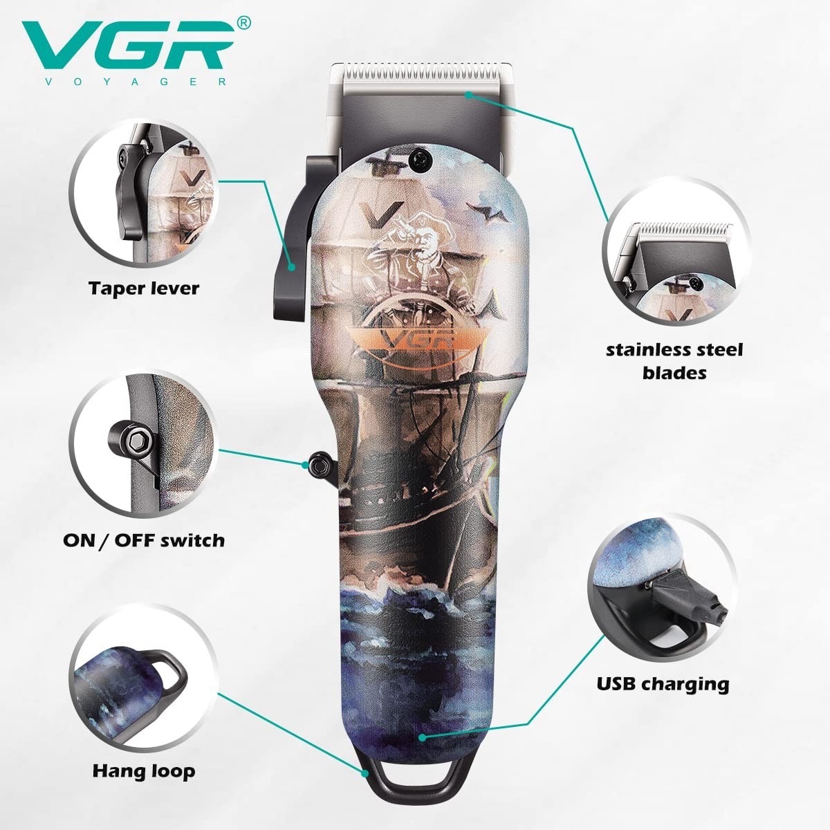 VGR V-690 clipper offers cordless precision, USB charging, 150-minute runtime