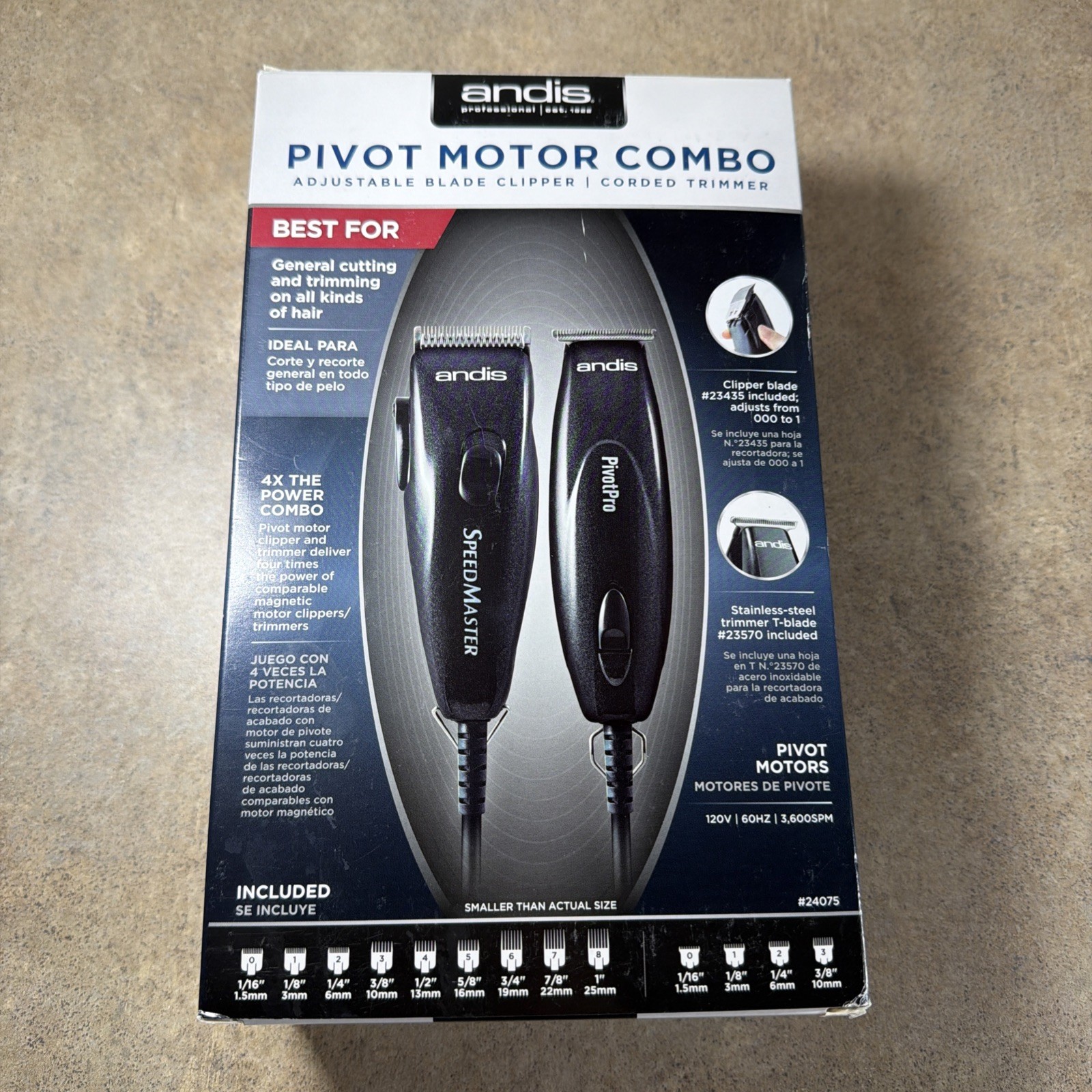 Andis Pivot Motor Combo Adjustable Blade Clipper & Trimmer #24075