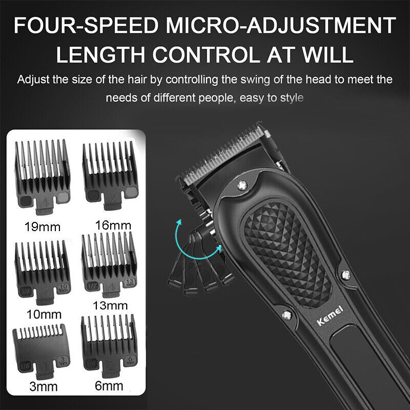 Kemei Electric Hair Clipper Barber Cordless Hair Trimmer 0mm Zero Gapped Carving
