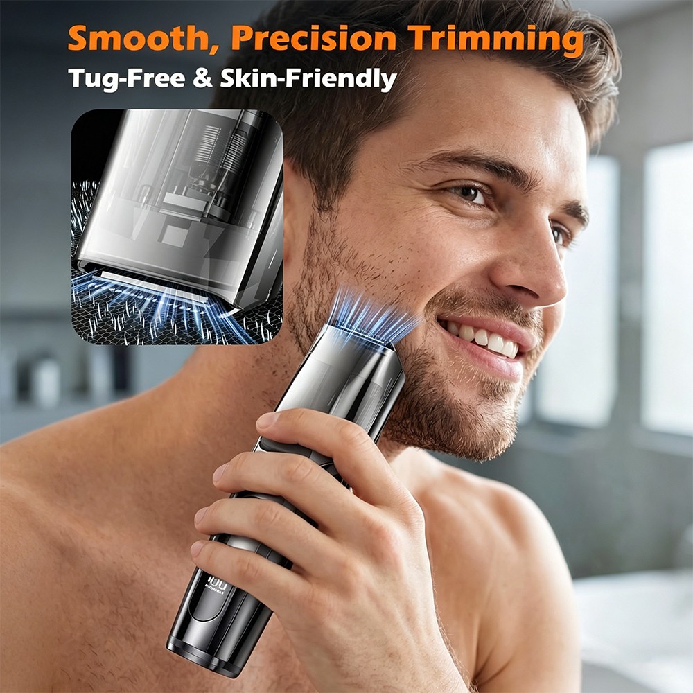Vacuum Beard Trimmer for Men with 20 Length and Styles Adjustable Rechargeable