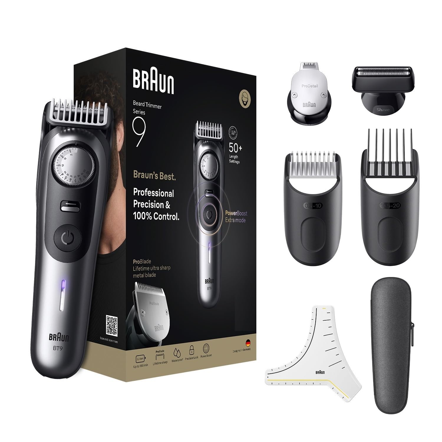 Braun BT9520 All-in-One Trimmer for Men 8-in-1 180Min Runtime Waterproof