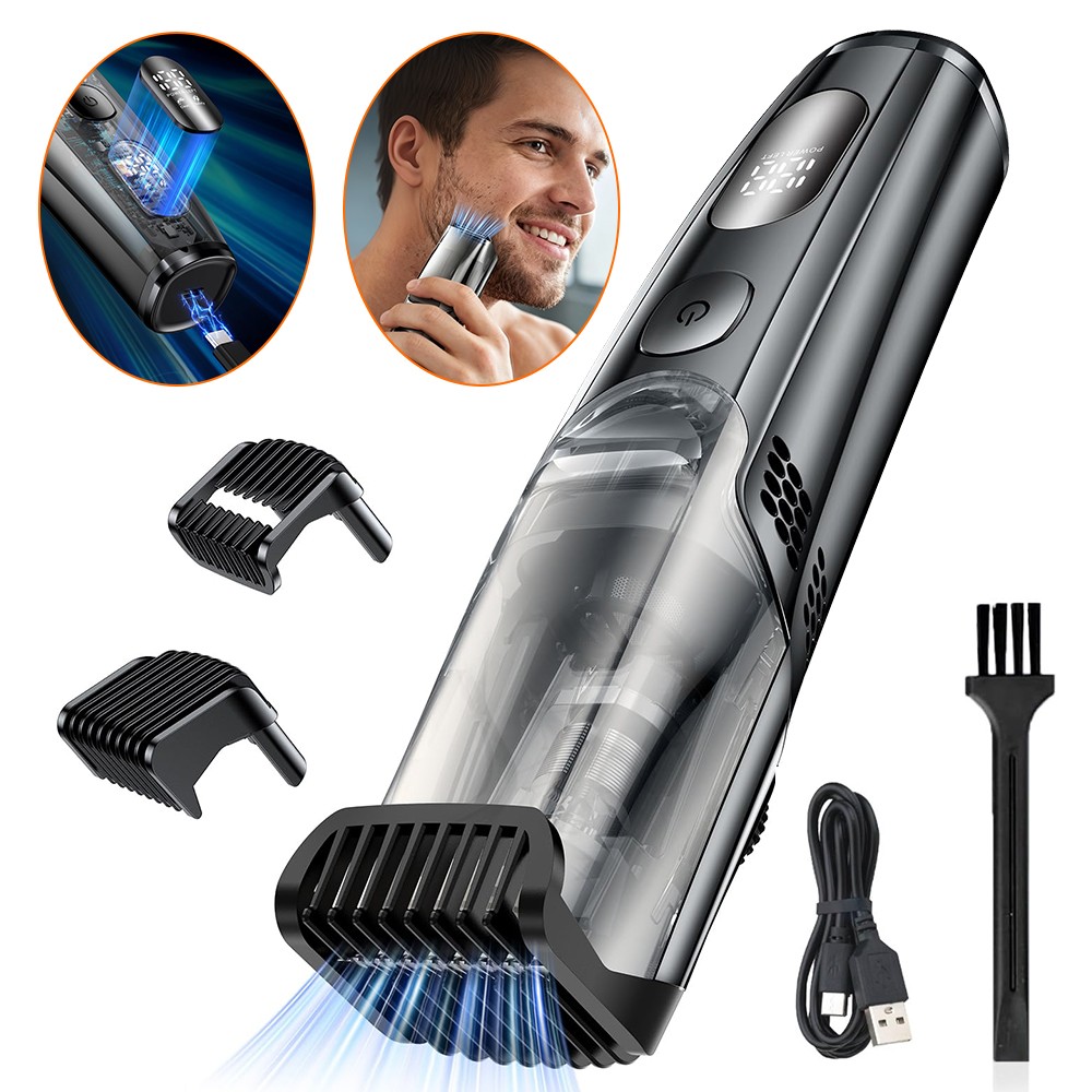 Vacuum Beard Trimmer for Men with 20 Length and Styles Adjustable Rechargeable