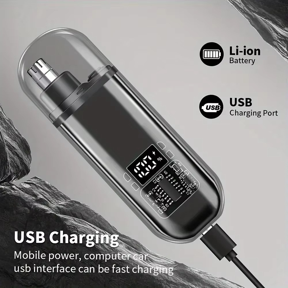 USB-C Rechargeable Nose Ear Hair Trimmer for Men Portable Grooming