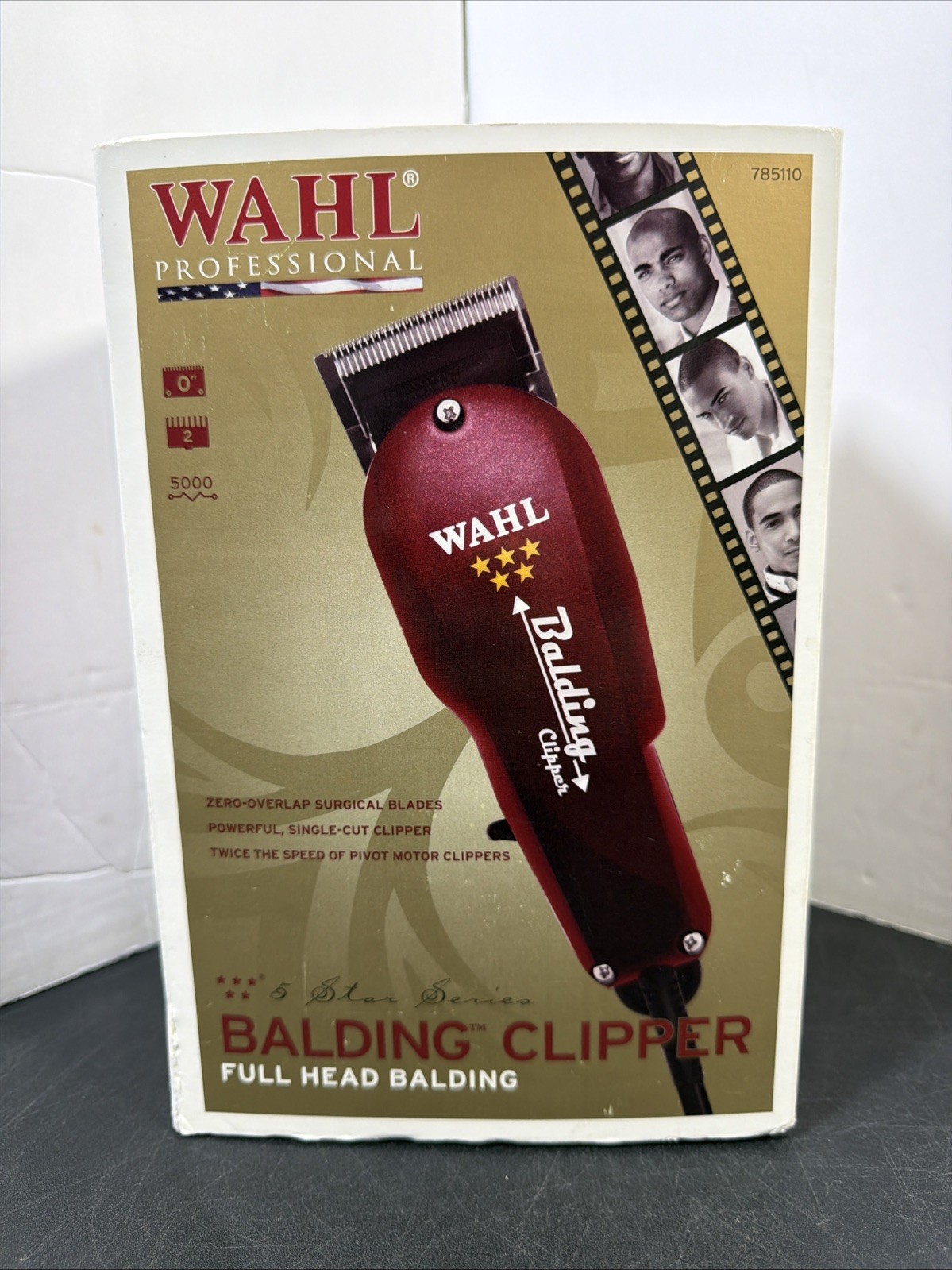 Wahl 8110 Professional 5-Star Wired Full Head Balding Clipper – Burgundy – USA