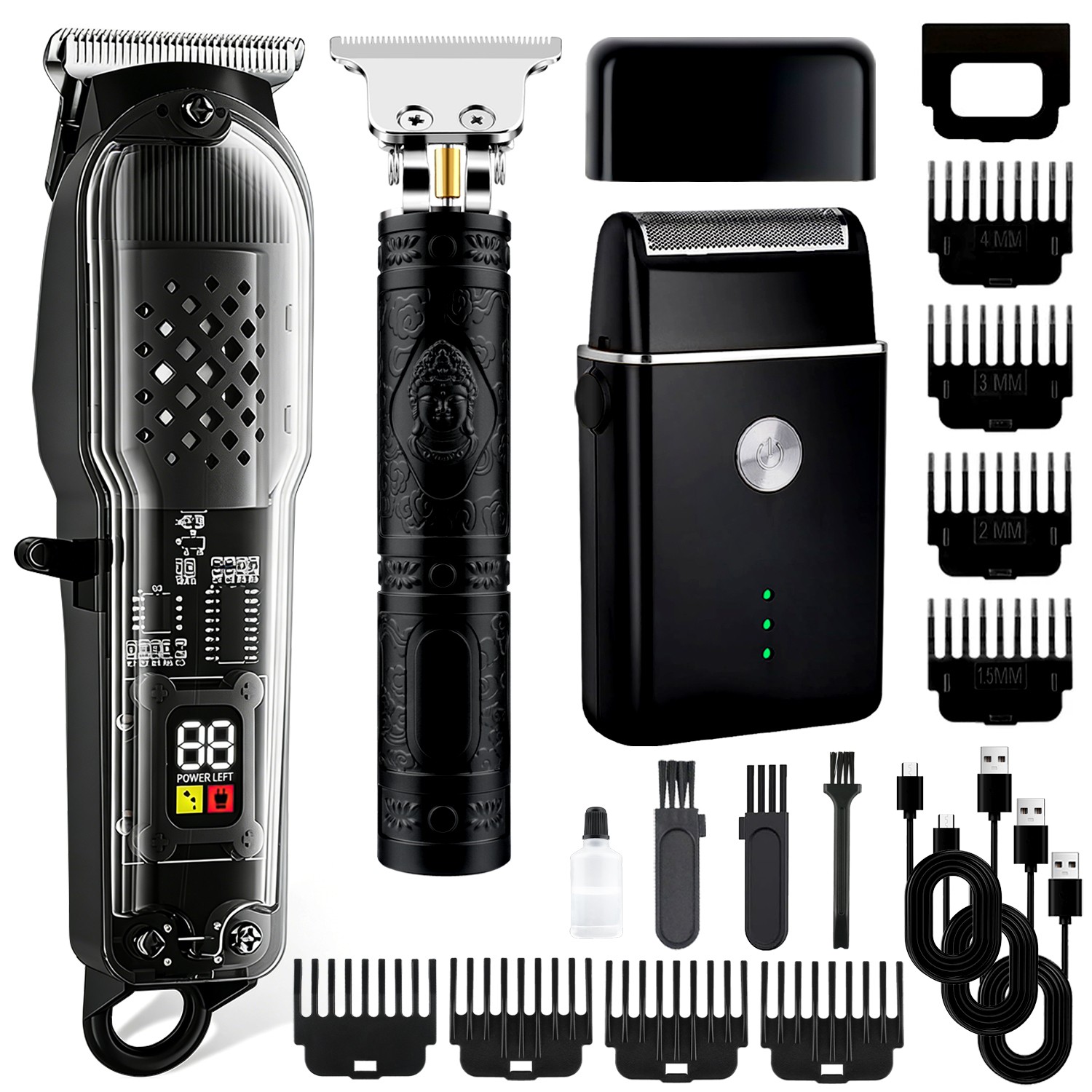 Professional Hair Clippers for Men, Cordless Barber Clippers and Trimmer Set US