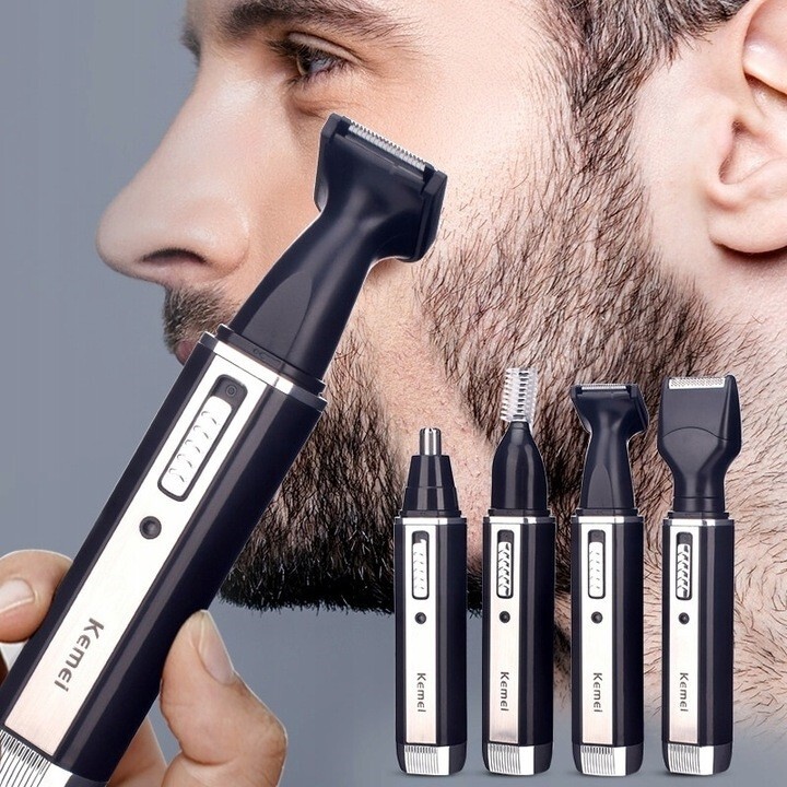 Kemei KM-6630 4in1 Set Beard Shaver Nose Hair Eyebrows Ears Trimmer Clippers