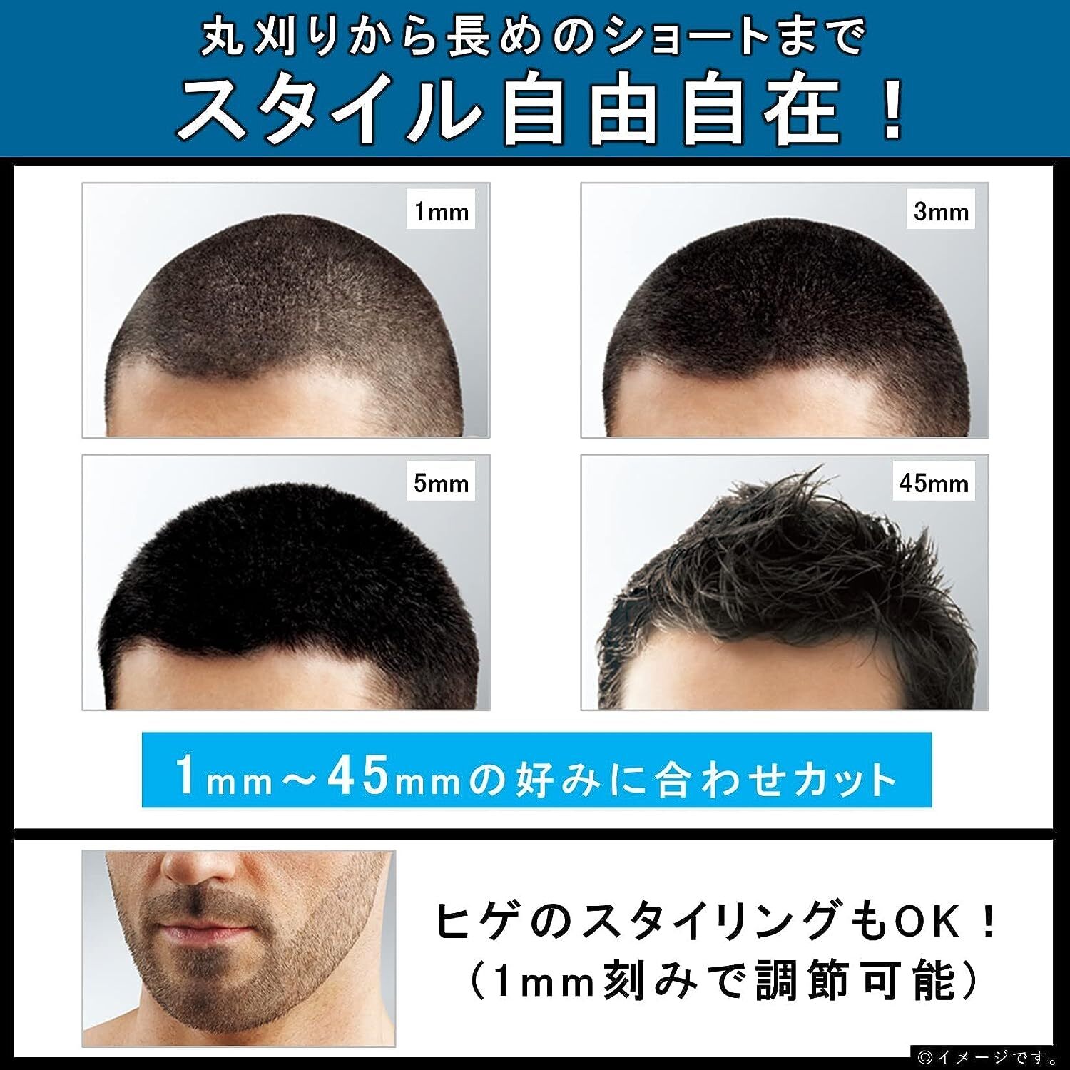 Panasonic ER-GC74-S Men’s gray silver hair cutter for short hair From Japan