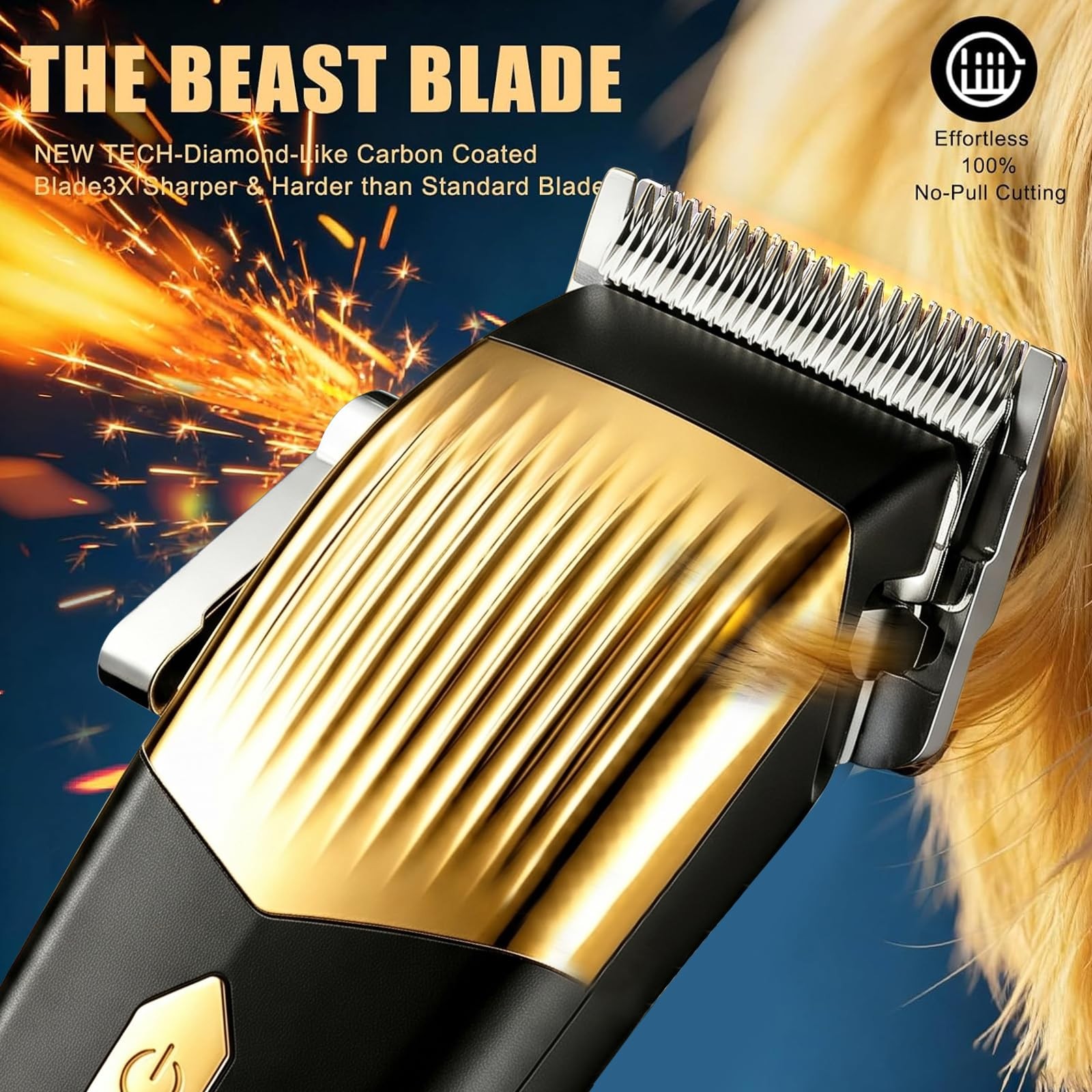 Rechargeable Hair Clipper Beard Trimmer 4-in-1 Shaver Set Gold