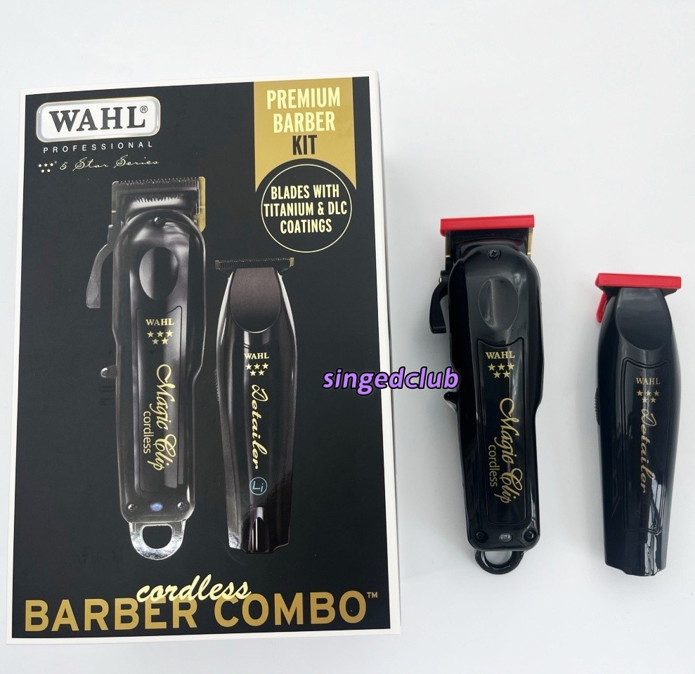 Wahl Cordless Barber Combo Black Magic Clip Clipper & Detailer Trimmer 3025397
