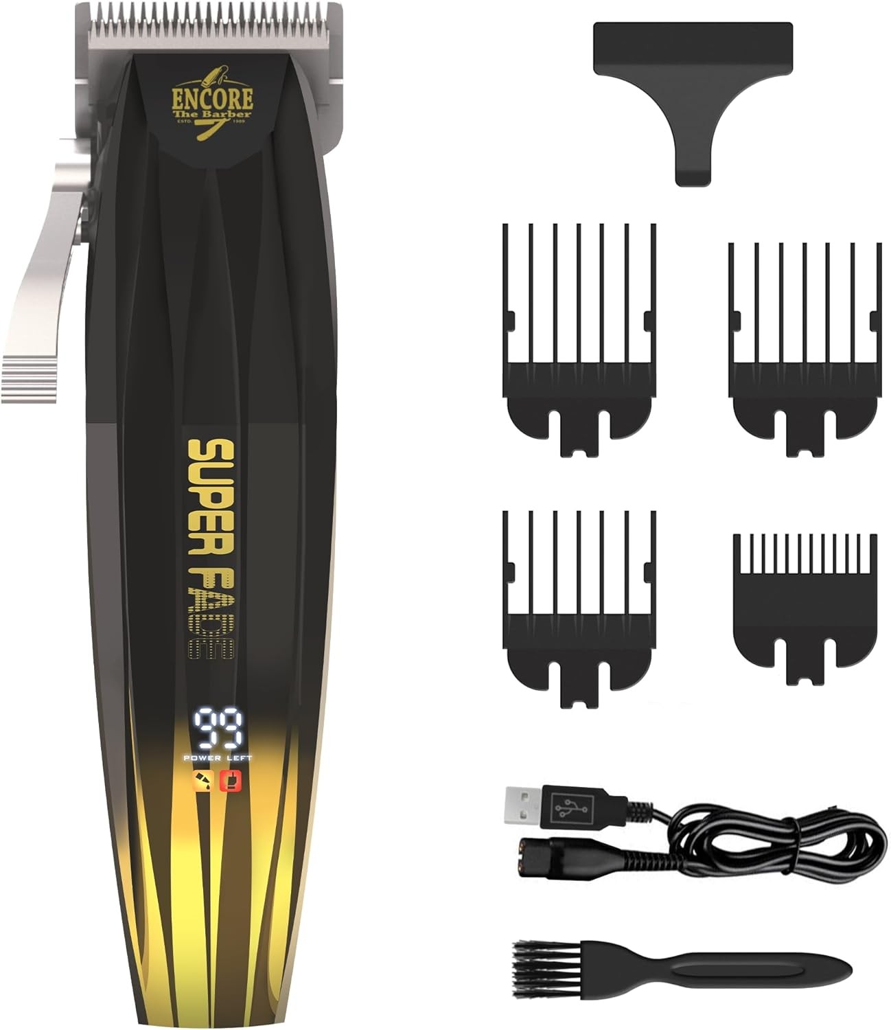 Super Fade Professional Hair Clipper for Barbers Fast Clean Black, Gold