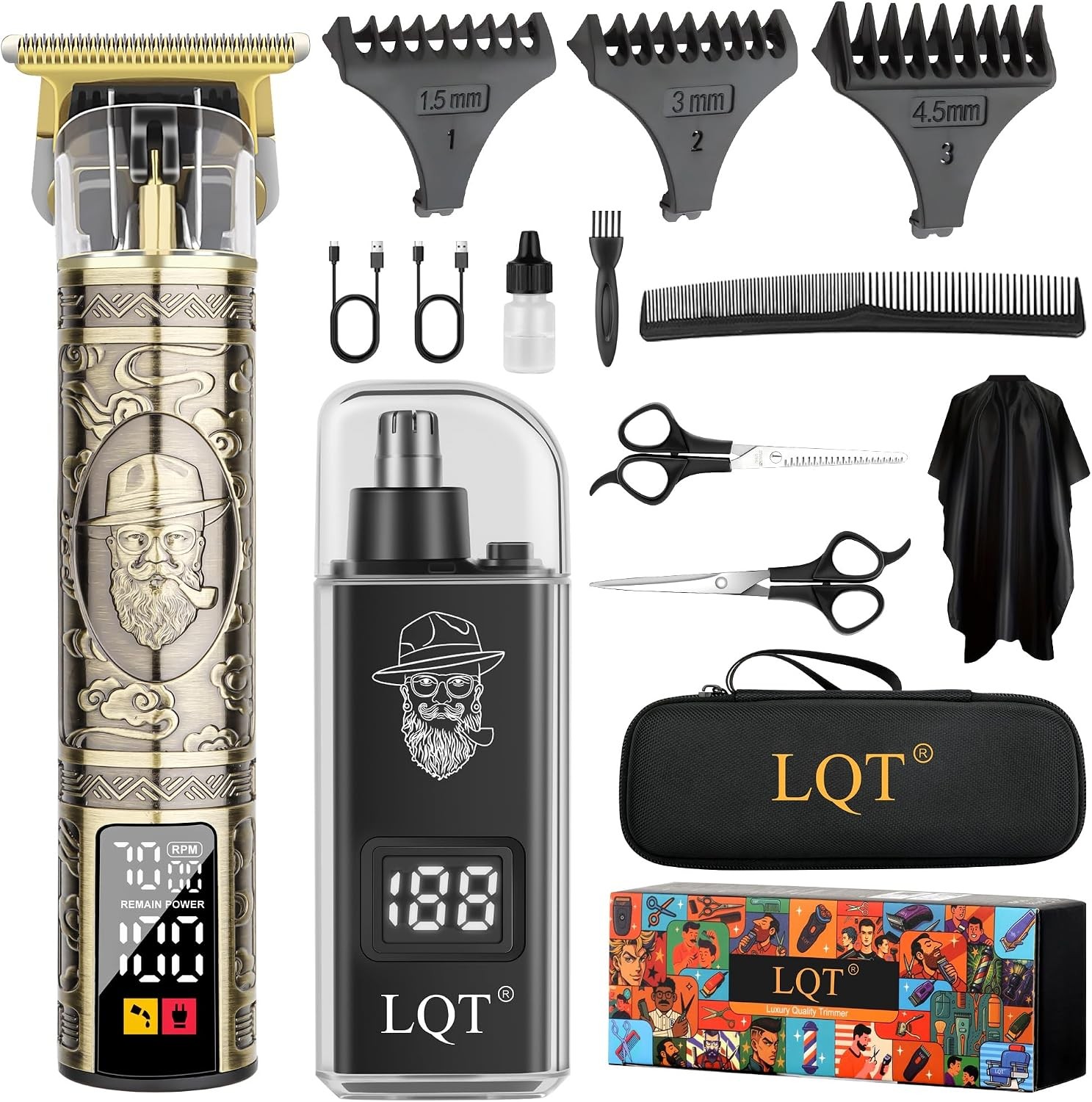 Men’s 2-in-1 Hair & Beard Trimmer, Cordless, Bronze