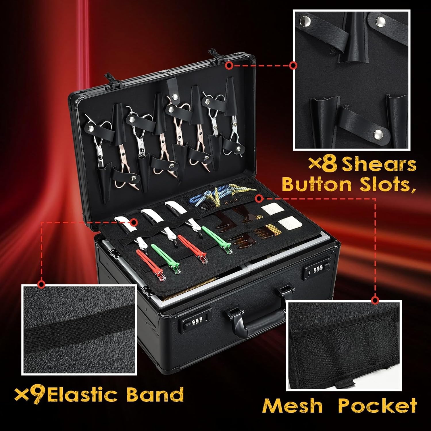 Profesional Barber Briefcase Organizer`/