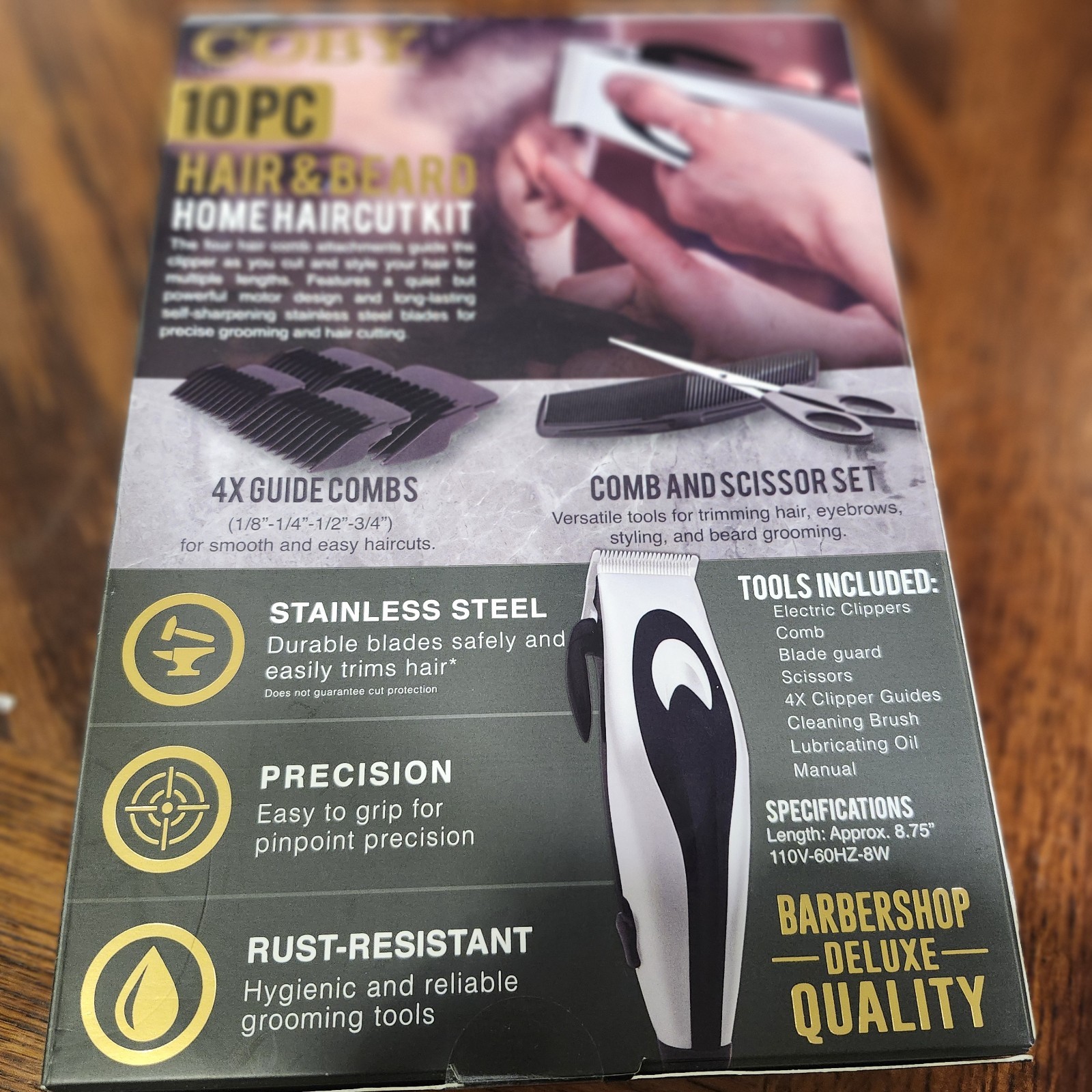 Coby 10 pc hair & beard home haircut kit, Beard Trimmer, Hair Clippers For Men
