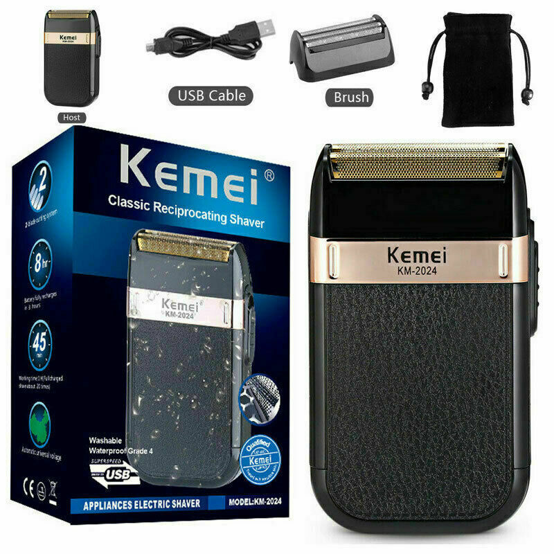 Men Shaver Trimmer USB Razor Rechargeable Electric Shaving Twin Blade USB Cable