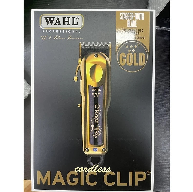 Wahl Professional 5-Star Cordless Gold Magic Clip Hair Clipper 8148-700 w/ Stand