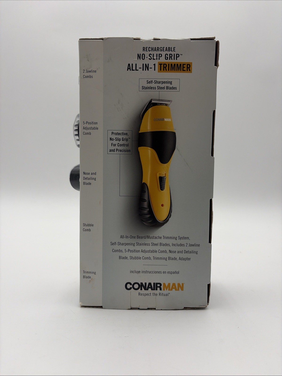 CONAIR MAN NO-SLIP GRIP-PREMIUM MALE GROOMING TRIMMER All-in-one cordless – New