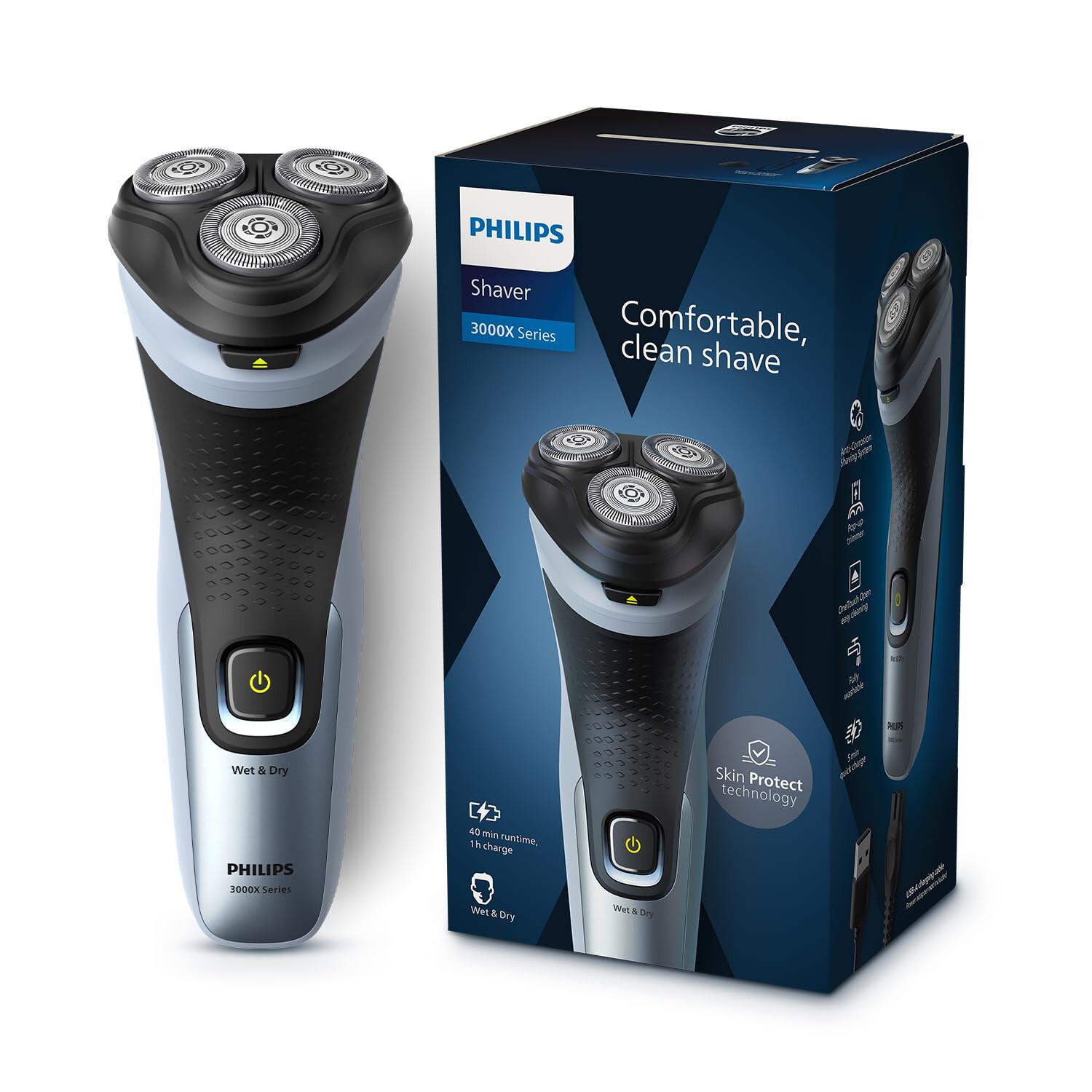 Philips Electric Shaver for Men, Waterproof, X3063/03, Battery