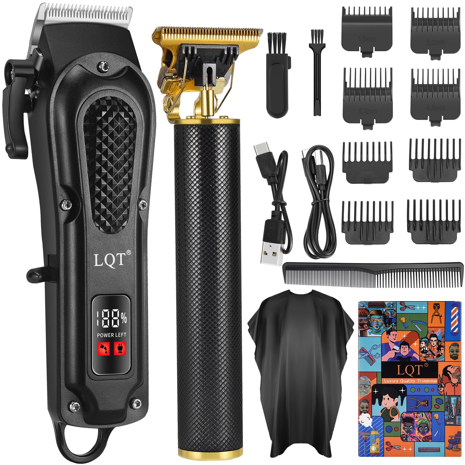 ® Men’s Professional Hair Clippers Kit，Cordless & Corded Barber Clippers Set，…