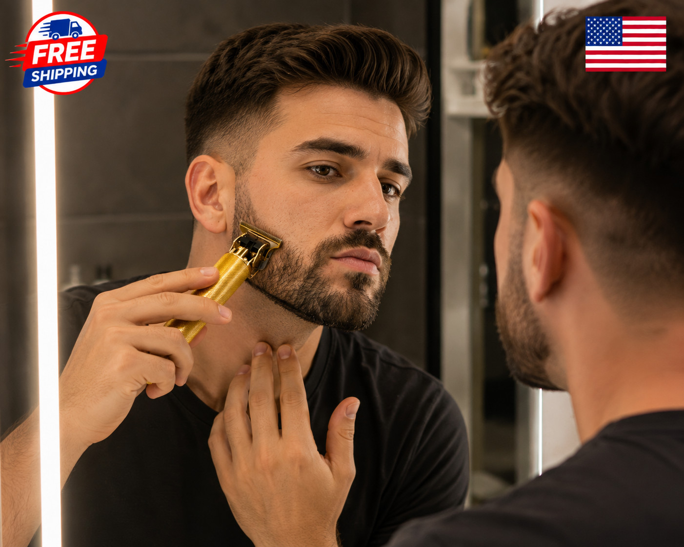 Vintage T9 Barbeador Gold Beard Hair Trimmer Cutter Machine for Men