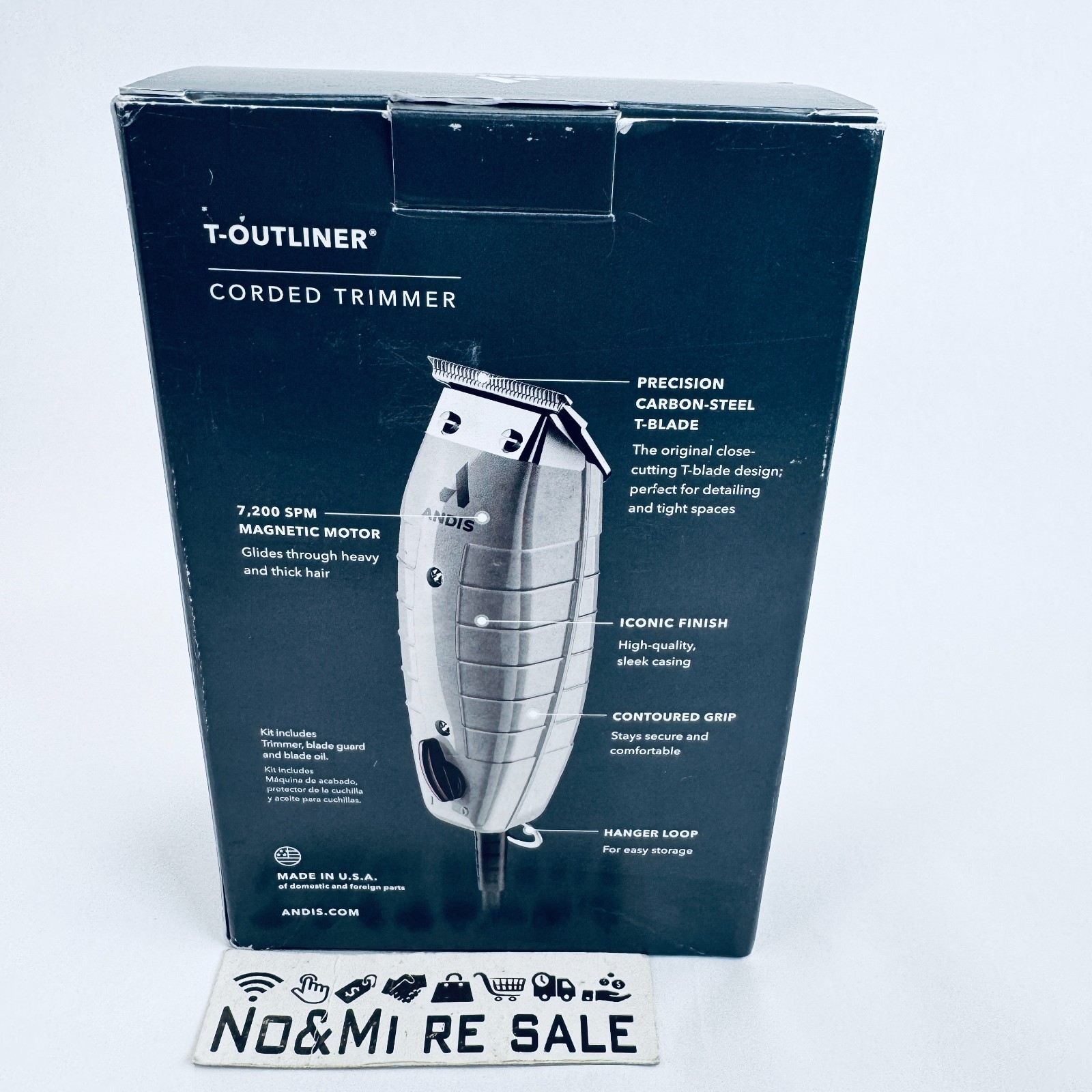 Andis 04780 Professional T-Outliner Beard & Hair Trimmer for Men / Carbon Steel