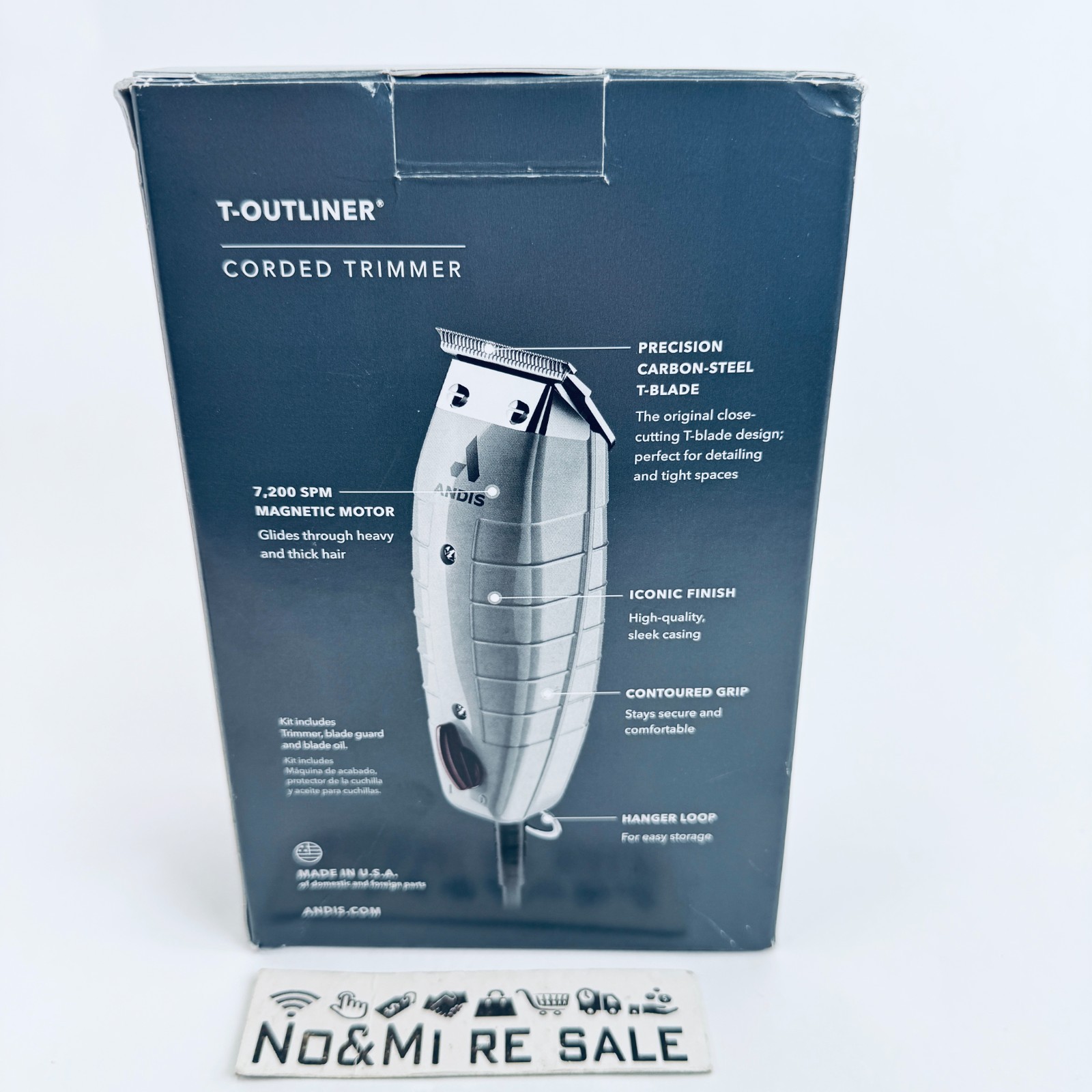 Andis 04780 Professional T-Outliner Beard & Hair Trimmer for Men / Carbon Steel