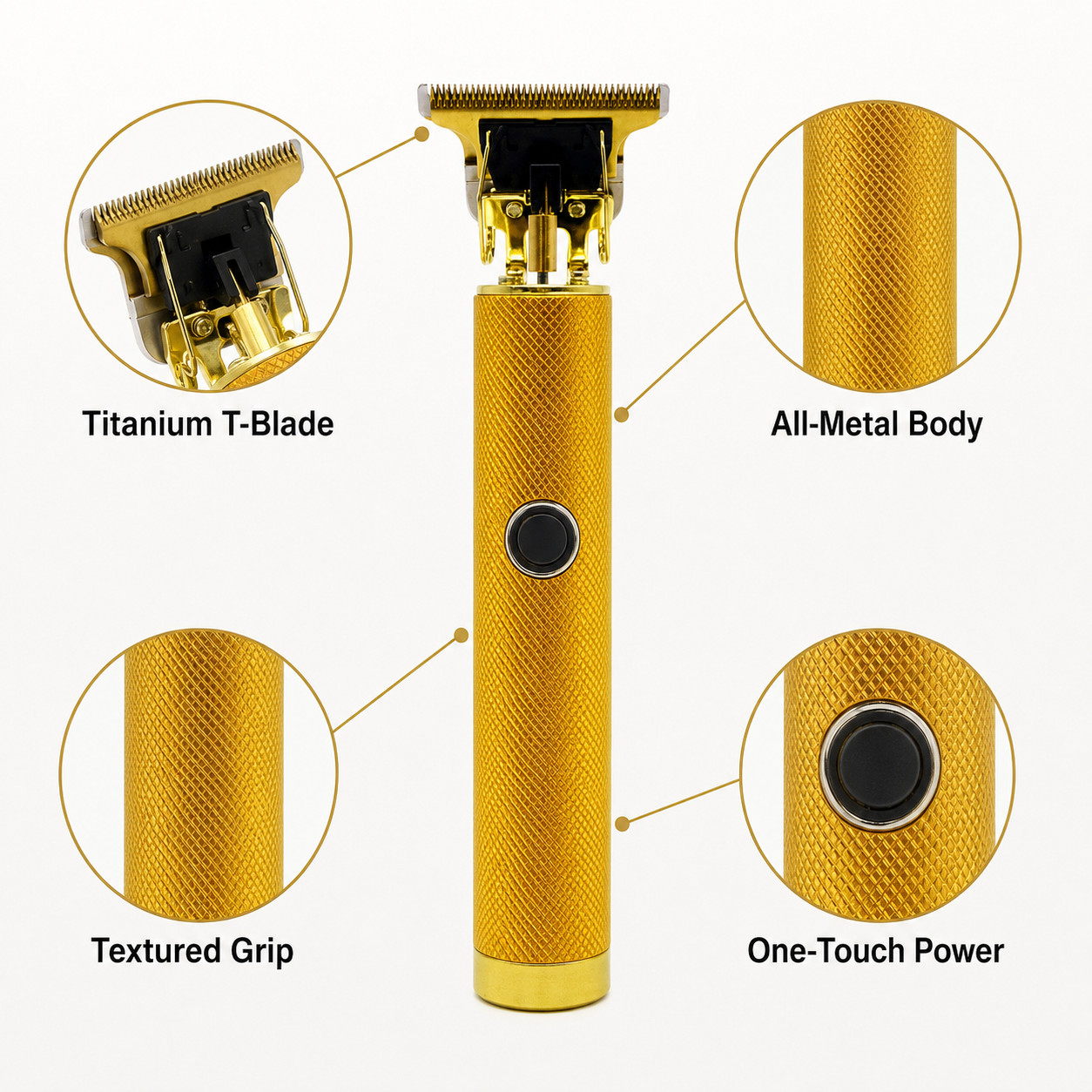 Vintage T9 Barbeador Gold Beard Hair Trimmer Cutter Machine for Men