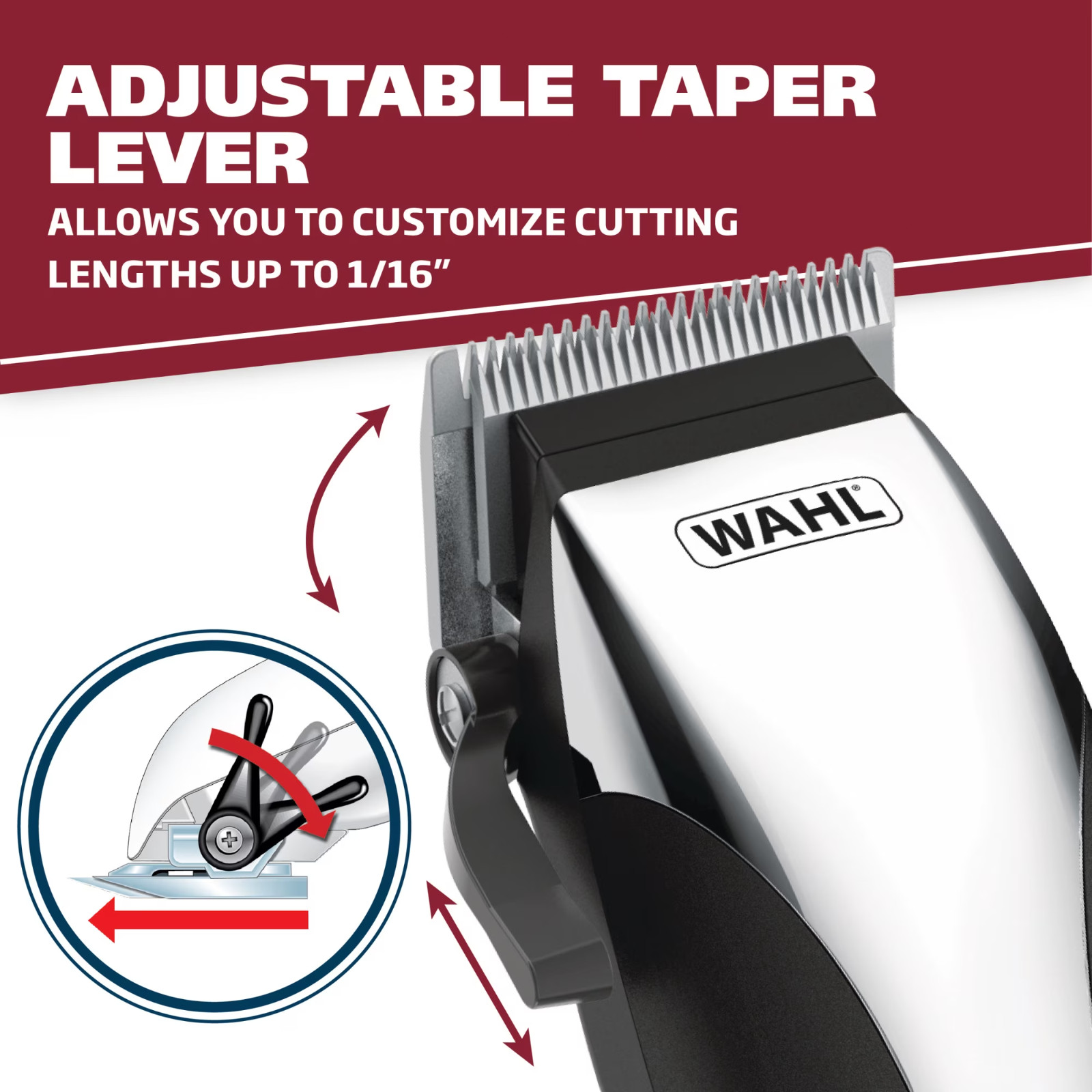 Wahl Chrome Pro, Corded Hair Clipper Kit for Men or Women, Black/Chrome – #9670-
