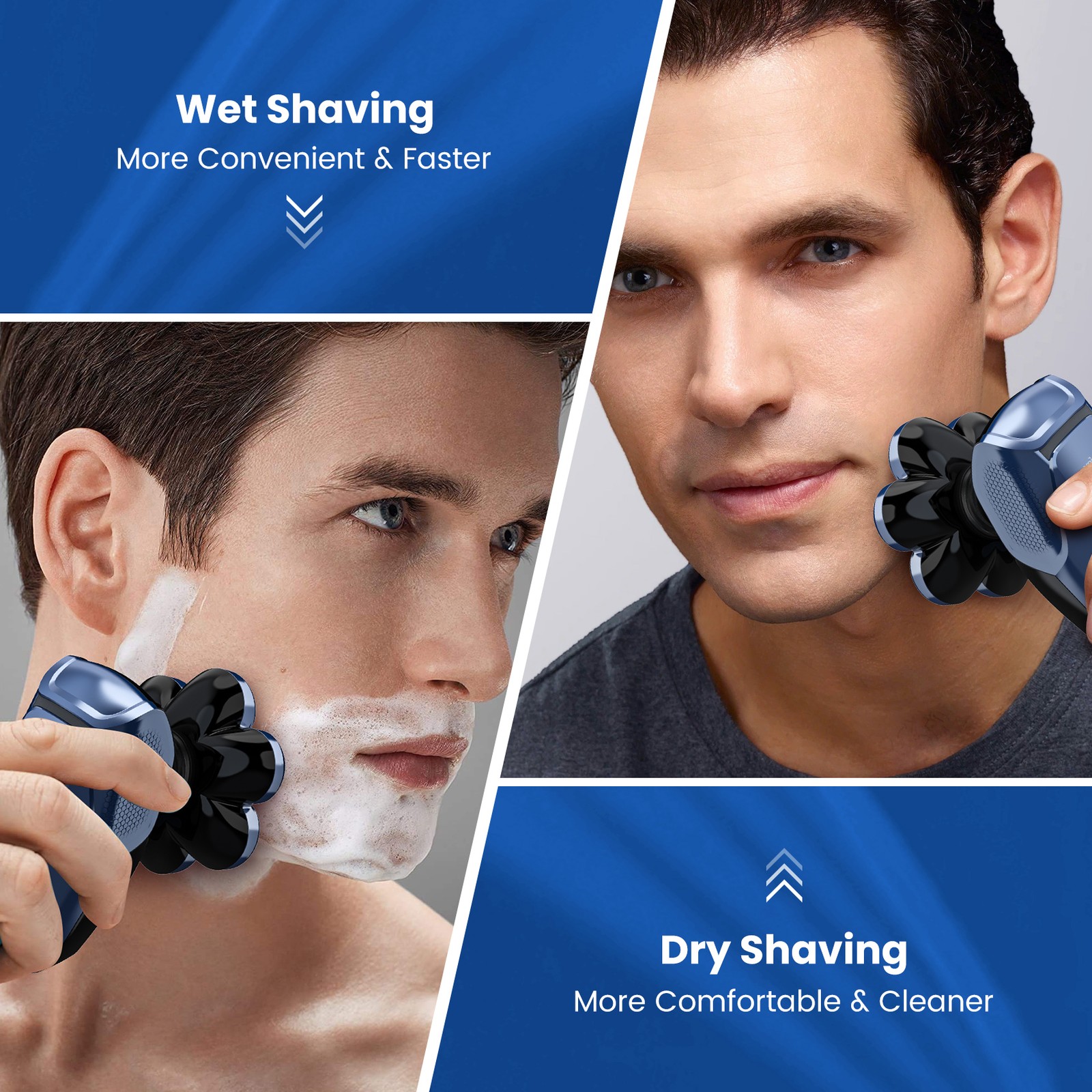 SEJOY 5-in-1 Rotary Electric Shaver 7D Rechargeable Bald Head Razor Hair Trimmer