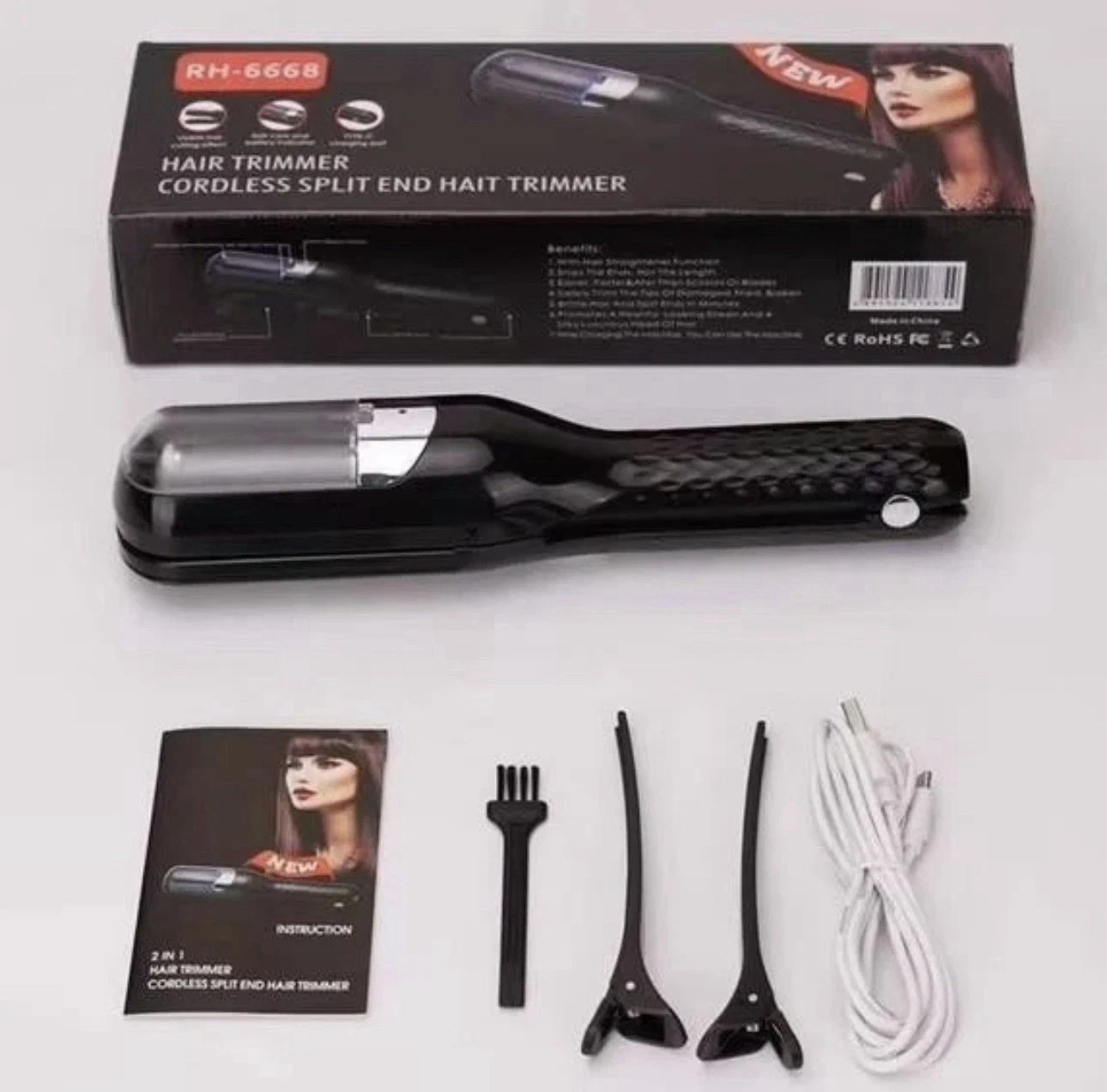 Cordless Split End Hair Trimmer USB Rechargeable Portable Hair Split End Remover