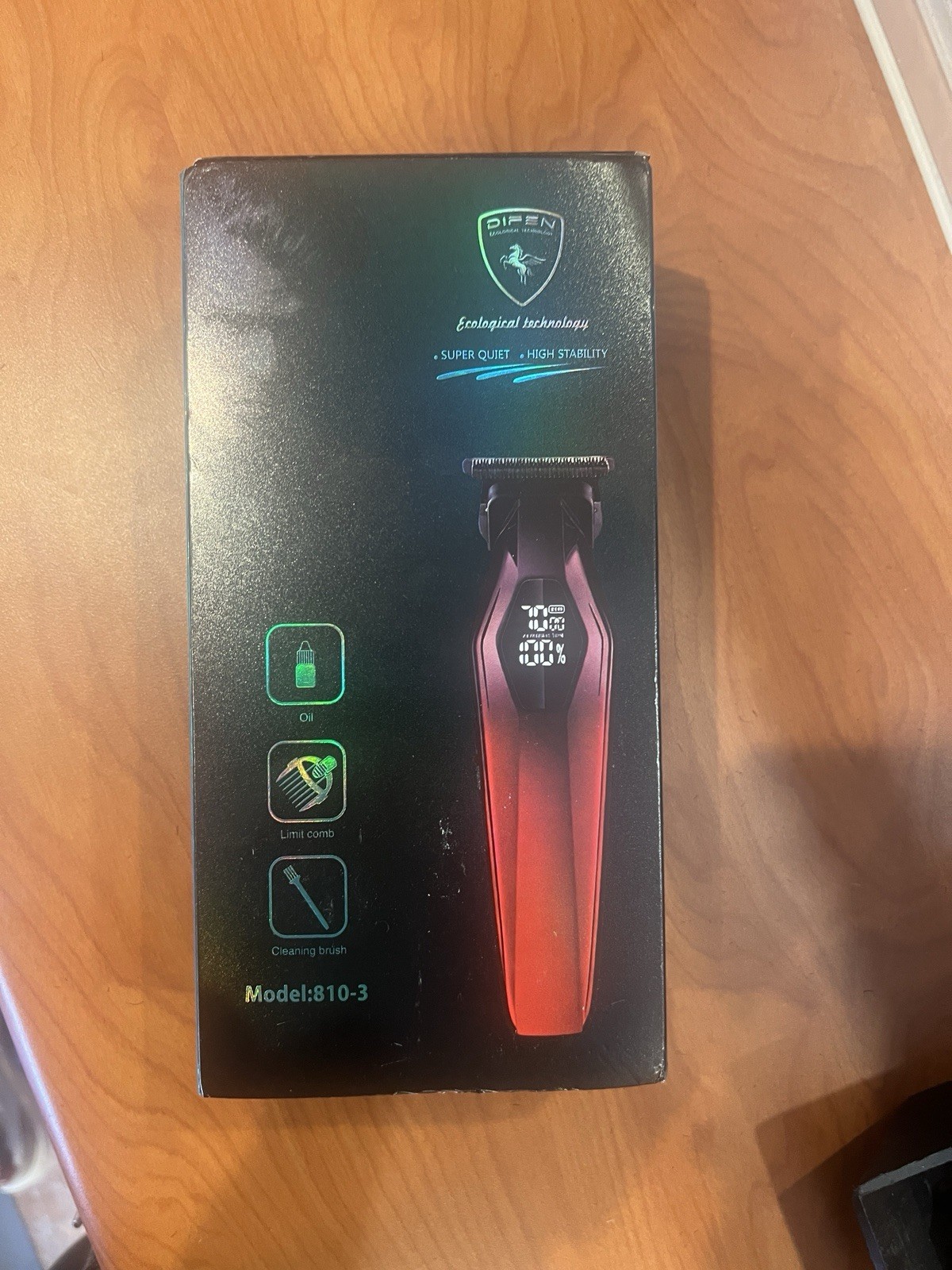 DIFEN 810-3 T-Blade Trimmer USB Quick Charge for Hair & Beard, Red
