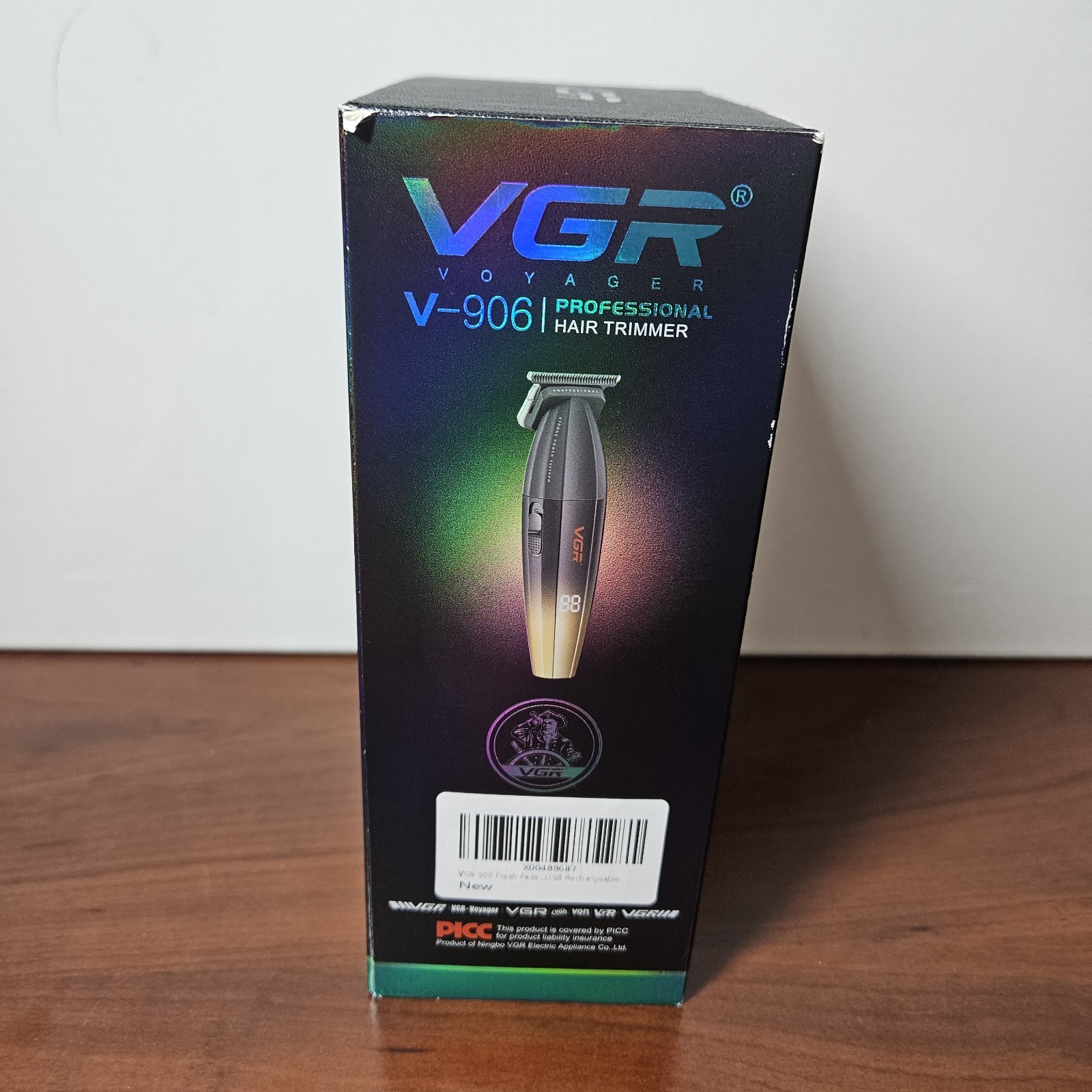 VGR Voyager V-906 Cordless Hair Trimmer USB Charging LED Display Black Gold