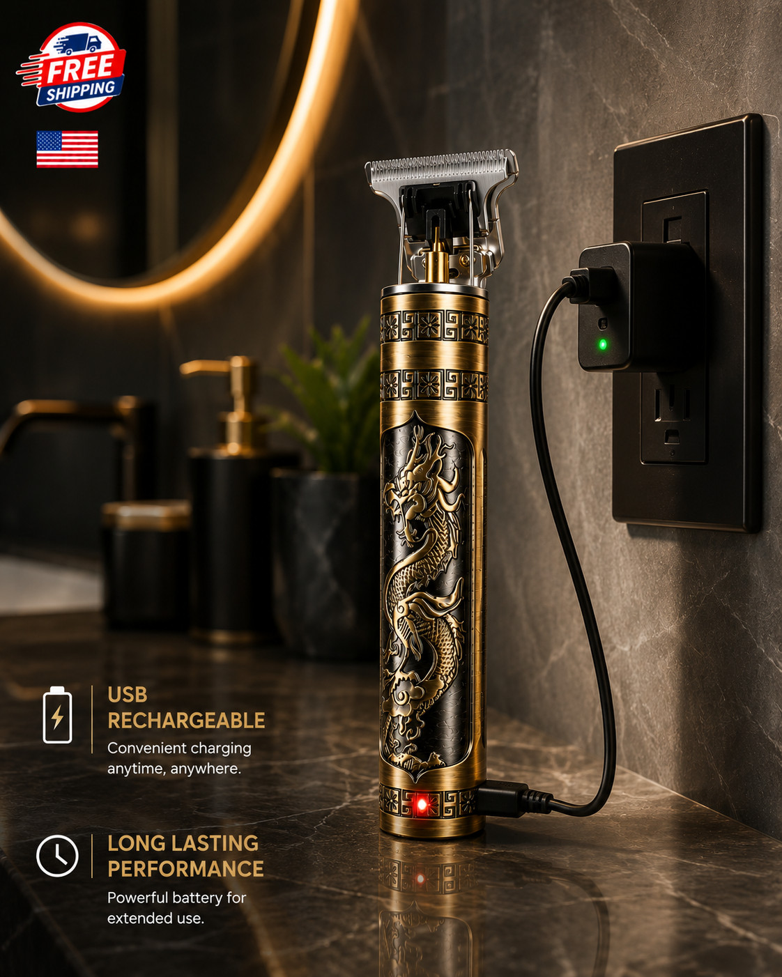 Vintage T9 Barbeador Dragon Beard Hair Trimmer Cutter Machine for Men