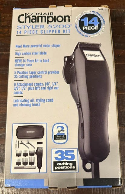Conair Champion Styler 5200 14 Piece Hair Clipper Kit Model 5GC200S NEW