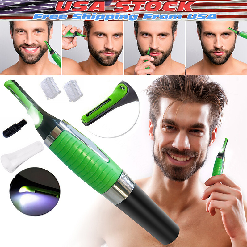 Hot Men Nose Ear Face Neck Eyebrow Hair Mustache Beard Trimmer Shaver Clipper PE