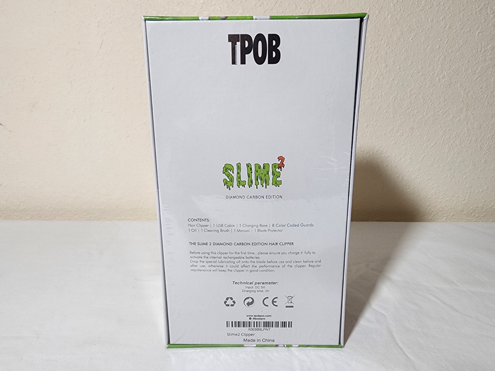 TPOB Slime 2 Barber Hair Clippers for Men 6800 RPM with Matte Green Case and X F