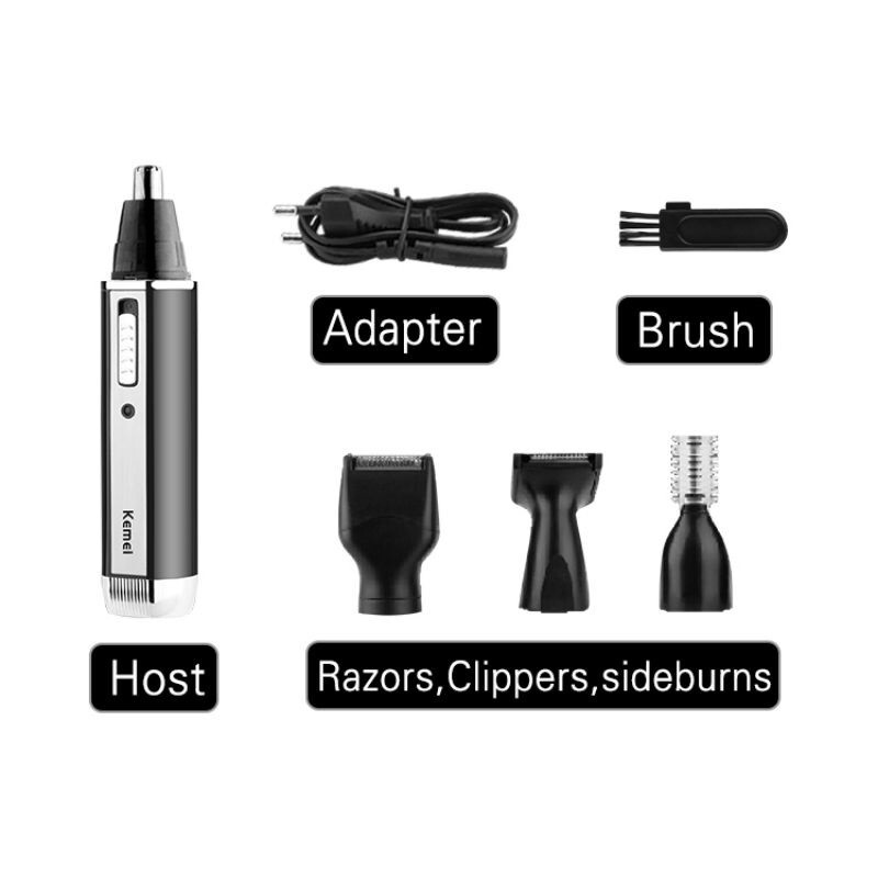Kemei KM-6630 4in1 Set Beard Shaver Nose Hair Eyebrows Ears Trimmer Clippers