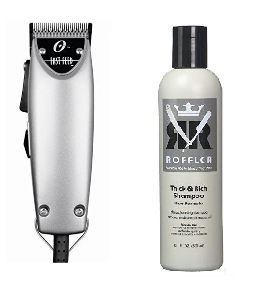 Silver New Fast Feed Clipper And Roffler Blue Shampoo 10oz Package Combo Deal