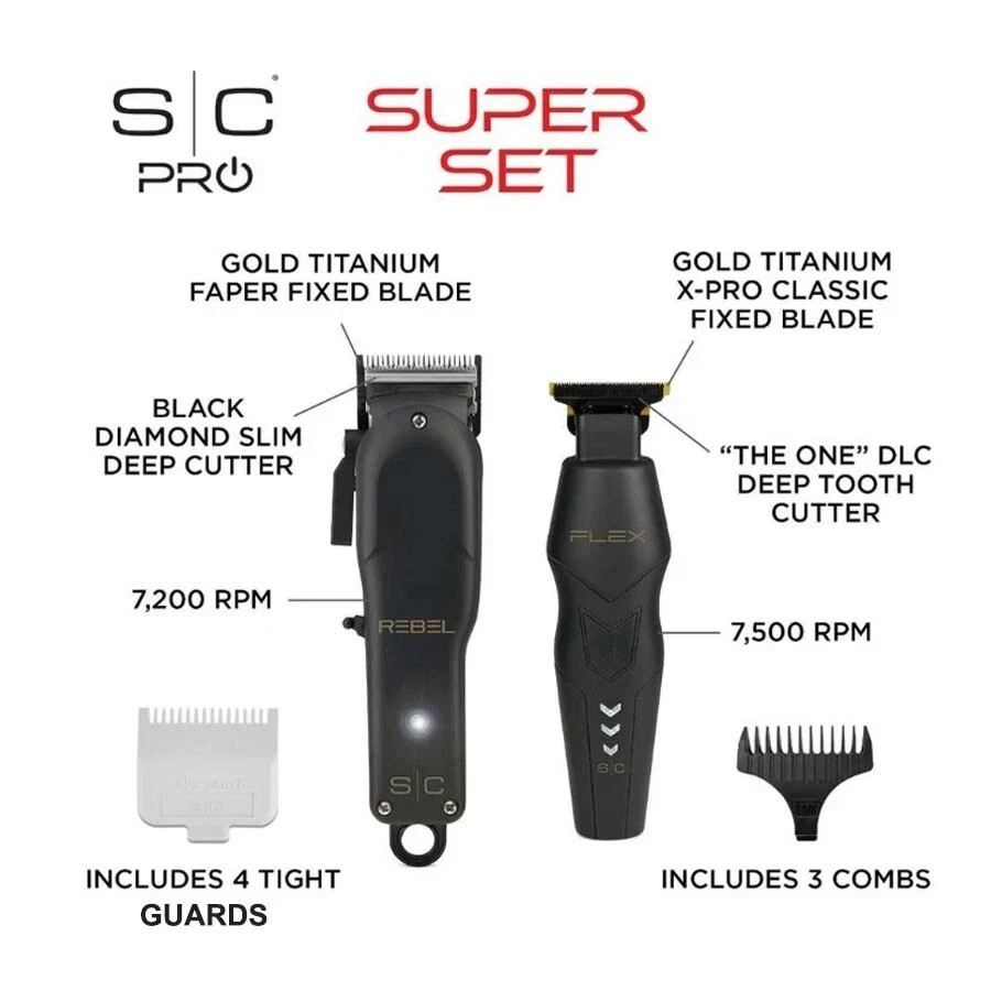 StyleCraft Super Set Travel Case Flex Trimmer Rebel Clipper | Refurbished