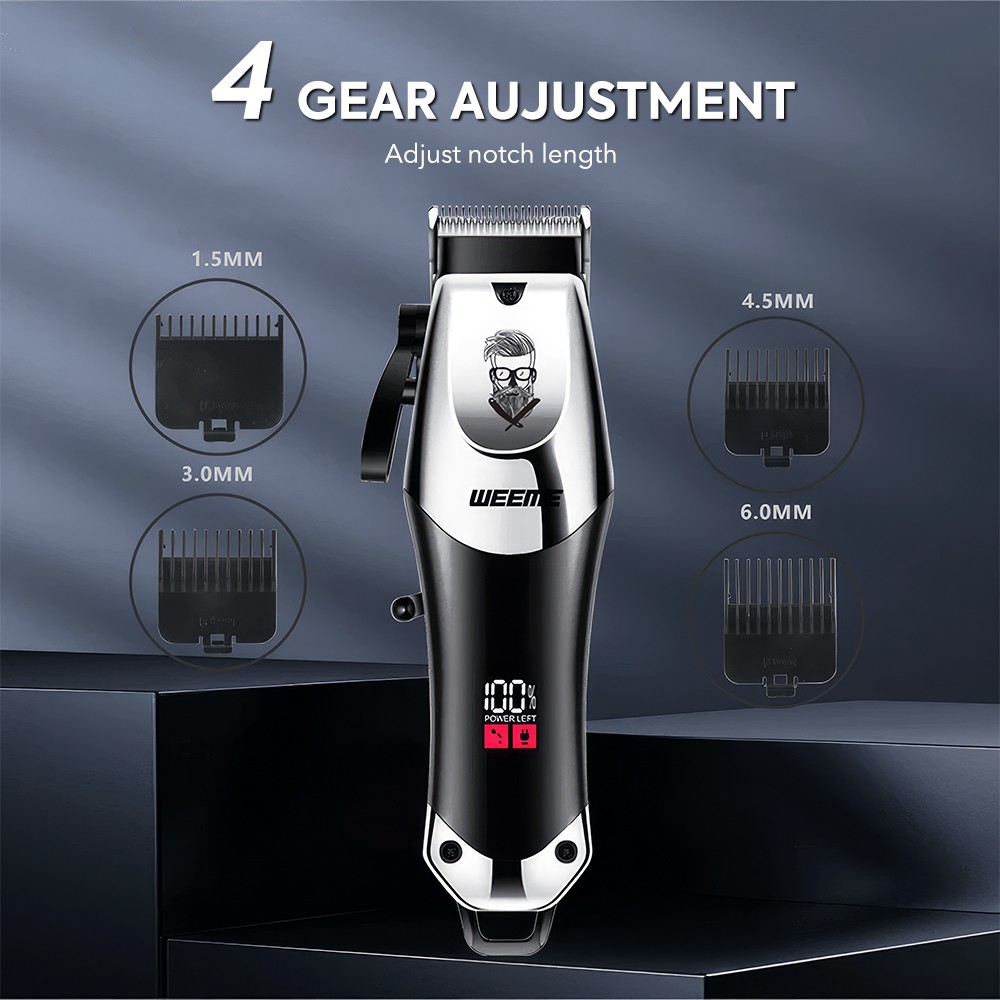 Professional Hair Clipper Trimmer Set Mens Cordless Hair Cutter USB Barbers Kit