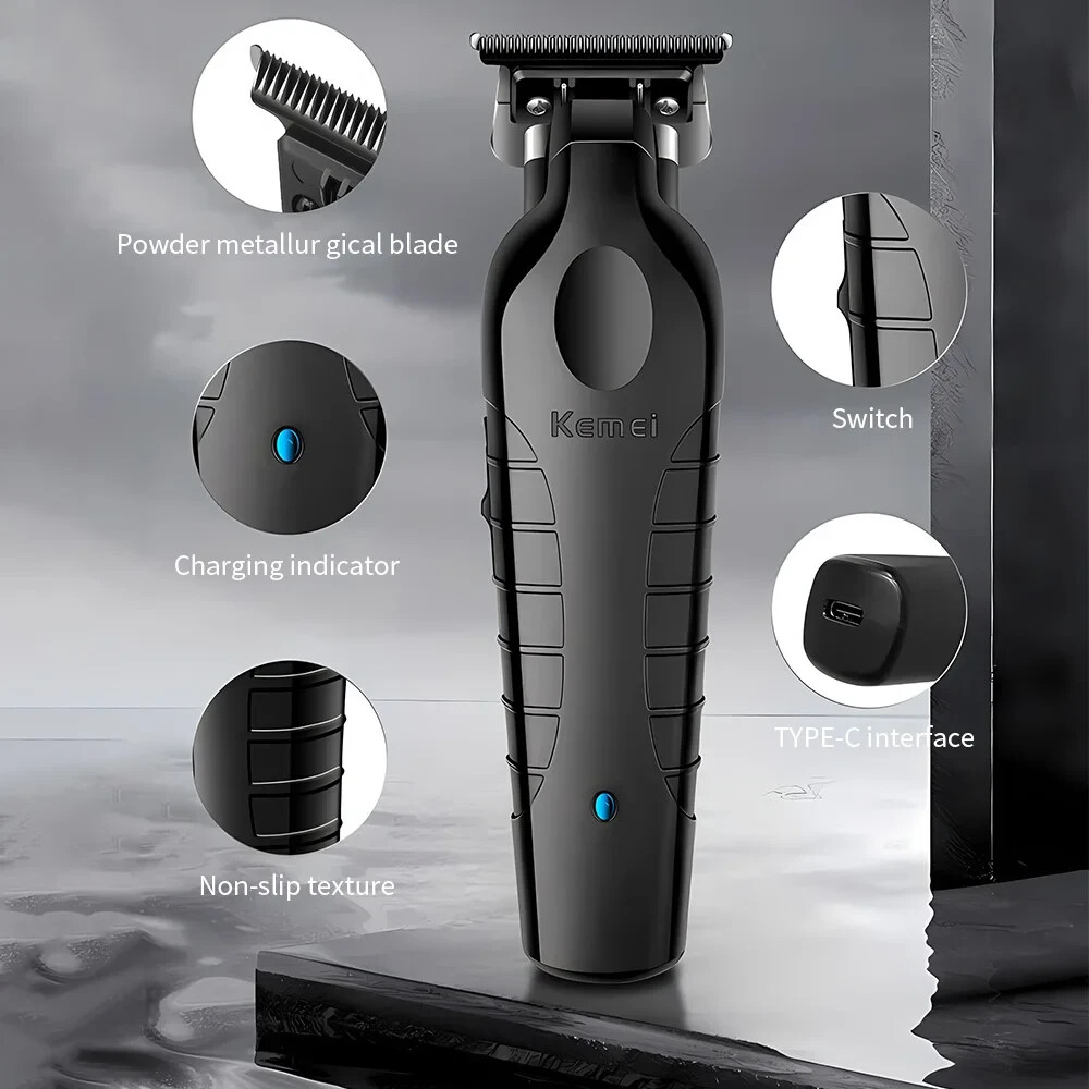 Kemei 2299 Men Hair Trimmer Zero Gapped Blade Clipper Electric Cutting Machine