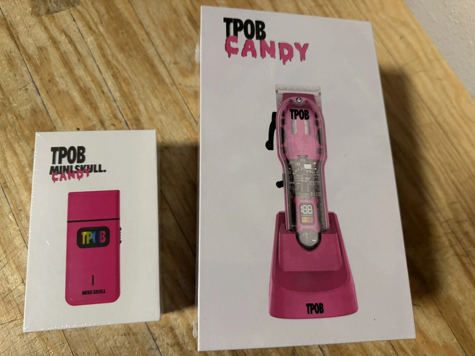 🆕 TPOB Slime 2 Candy Edition Pink Hair Clippers + Mini Skull Single Shaver
