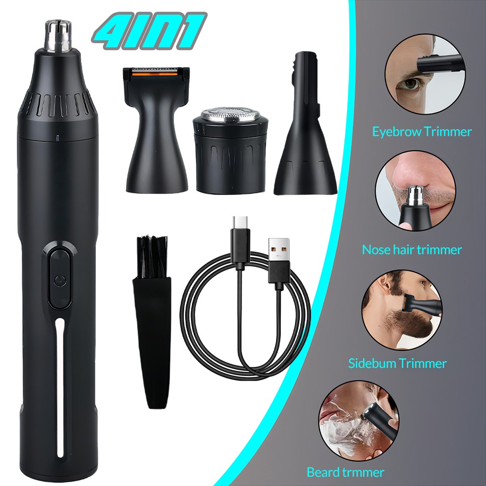 4in1 Electric Grooming Kit Men Nose Hair Trimmer Beard Shaver Body Razor Groomer