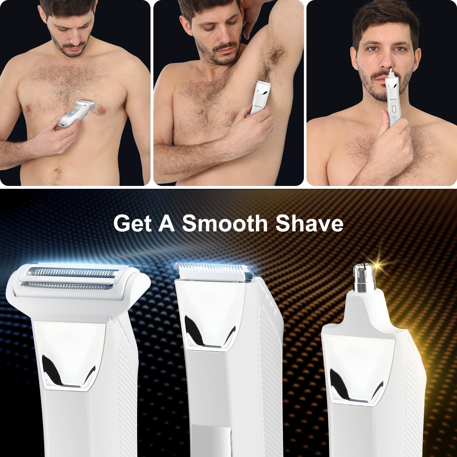 Manscape Body and Ball Trimmer for Men, 3-in-1 Pubic Groin & Nose Hair Trimmer,