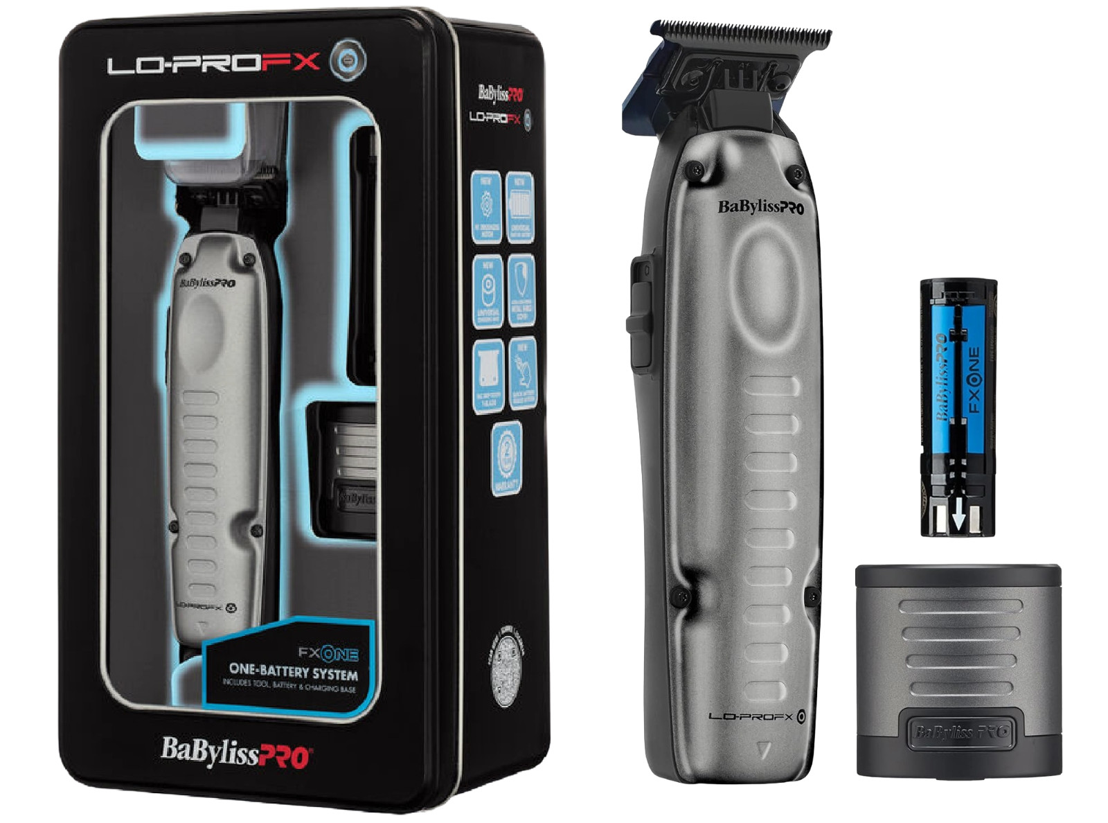 BaByliss PRO FXONE LO-PRO FX One GRAY Professional Cordless Trimmer FX729