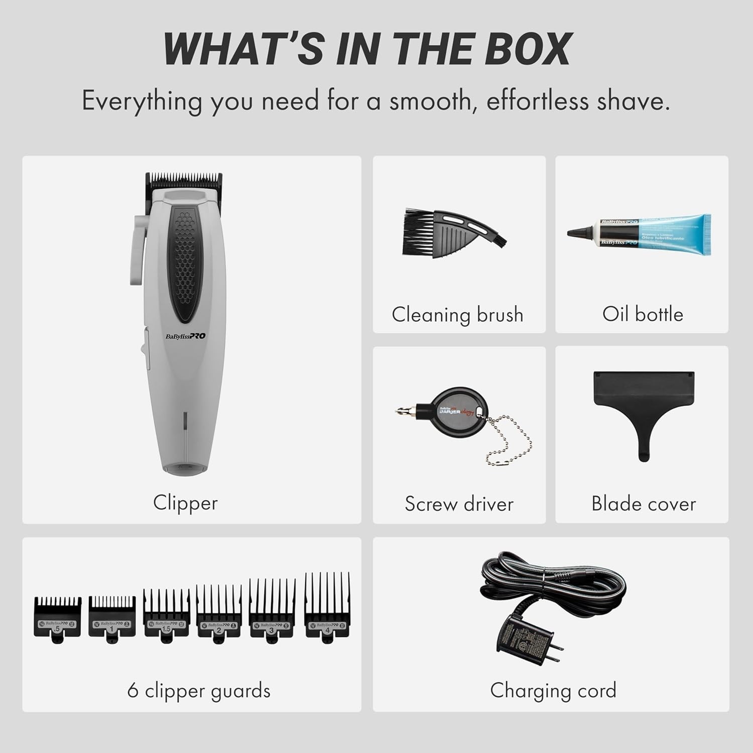BaByliss PRO LithiumFX+ Cord/Cordless Ergonomic Clipper & Trimmer Combo Set Gray
